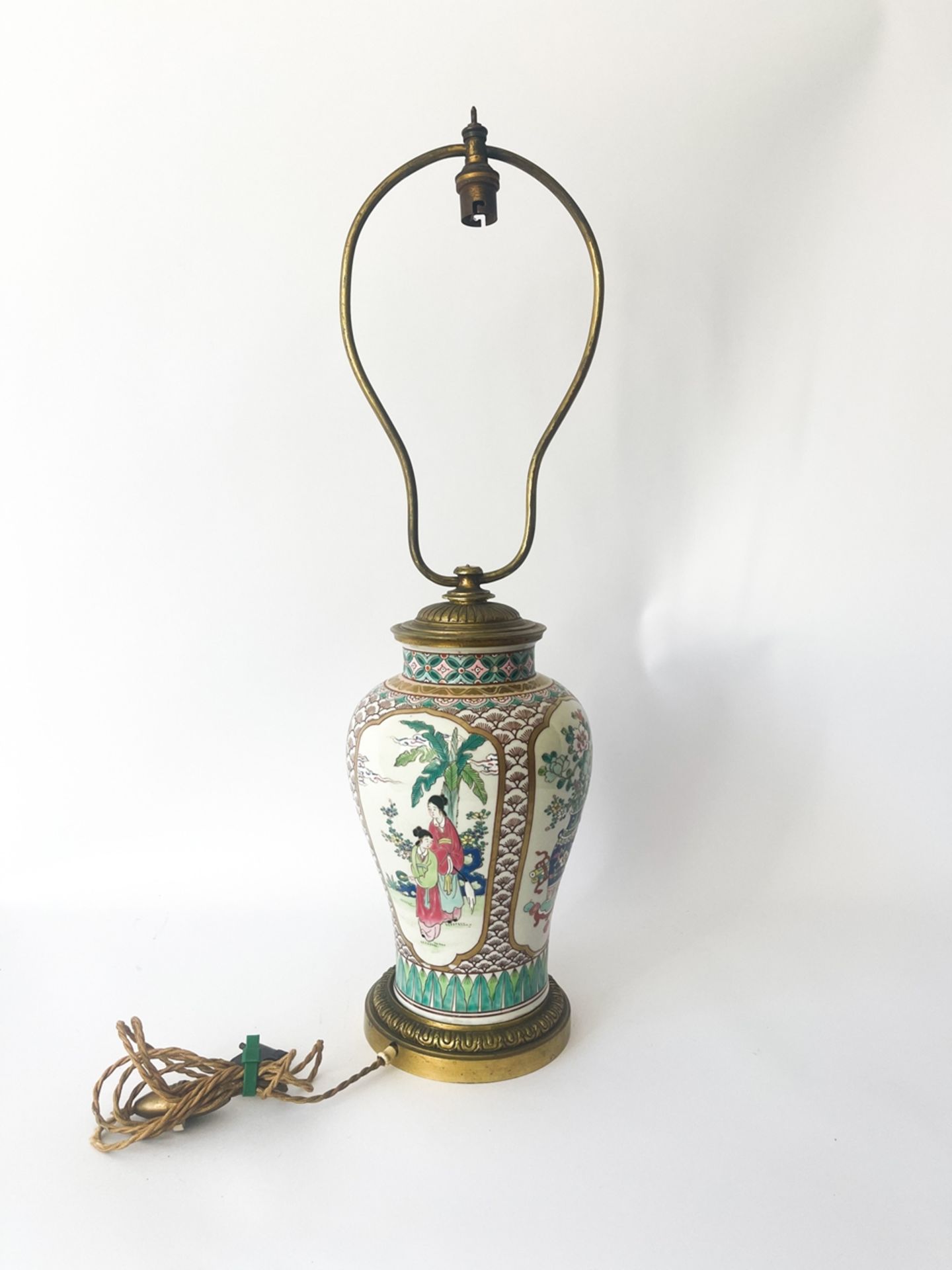 Porzellanvase/Lampe mit Bronzemontierung "China"