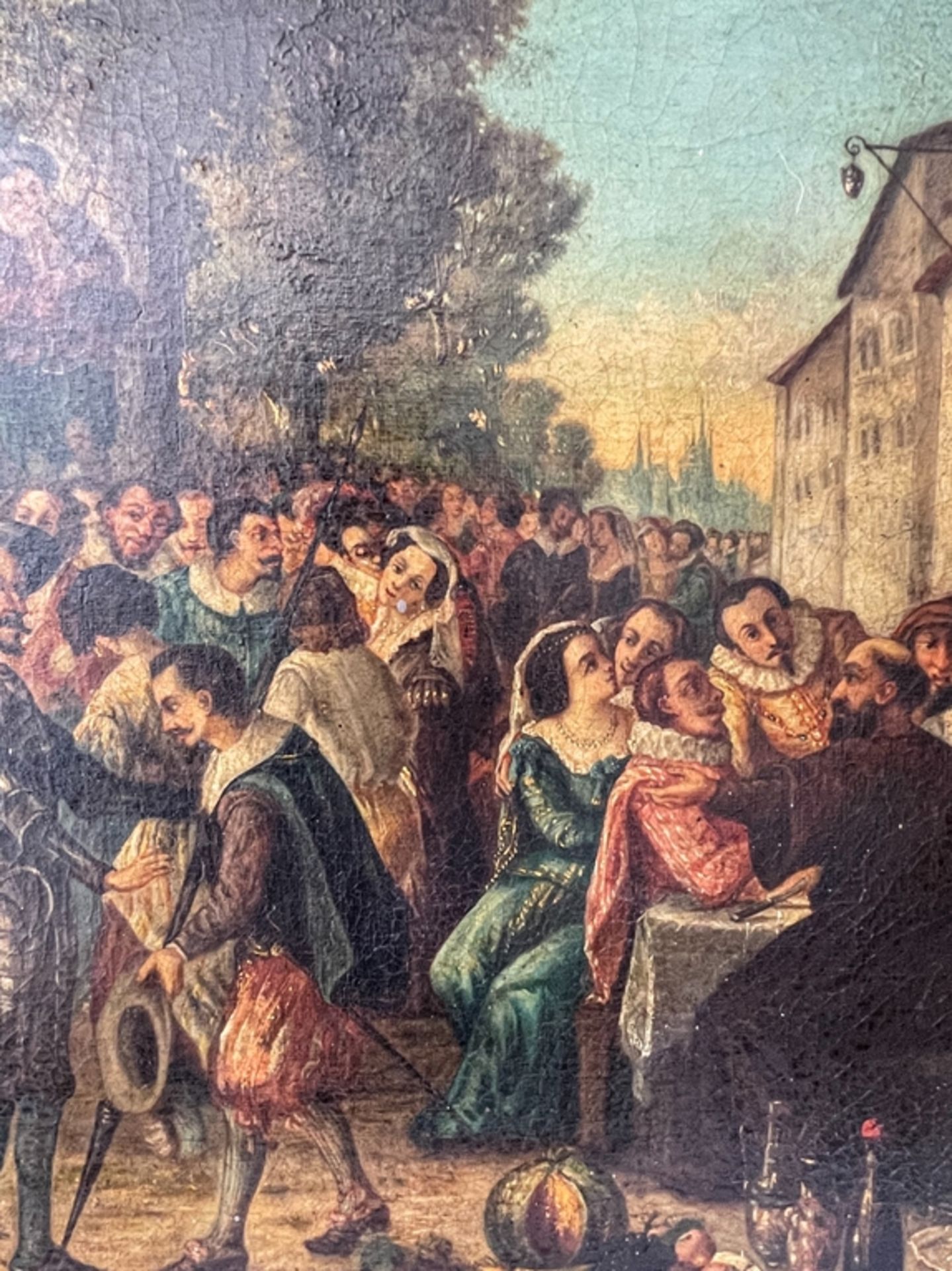 Gemälde " Adelige/Ritter beim Fest" - Image 3 of 4