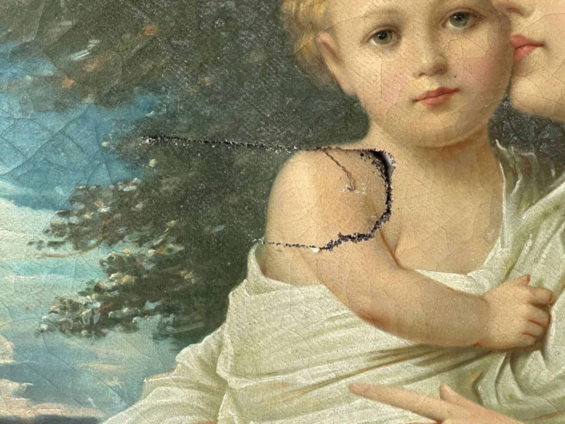 Ovales Nazarener Gemälde "Madonna mit Kind" - Bild 4 aus 5