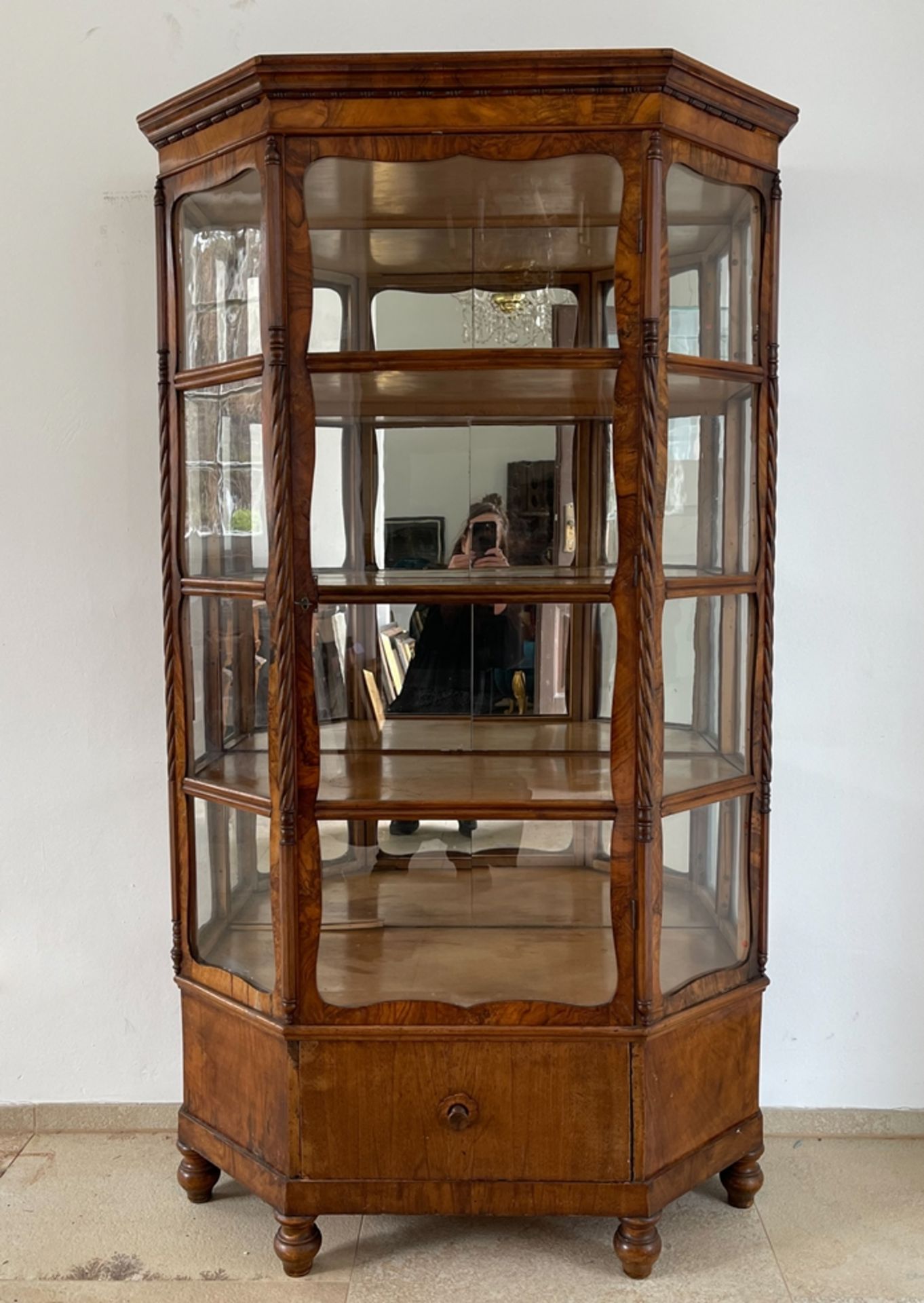 Rarität Biedermeier 3-Seit Vitrine - Bild 2 aus 3