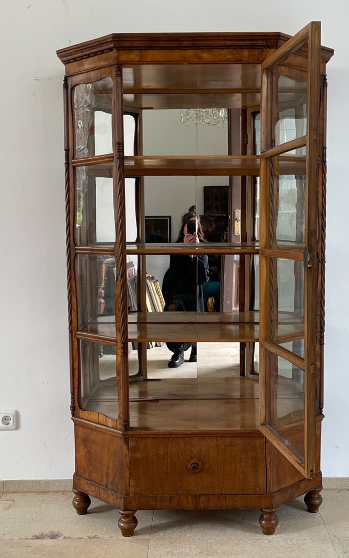 Rarität Biedermeier 3-Seit Vitrine - Bild 3 aus 3