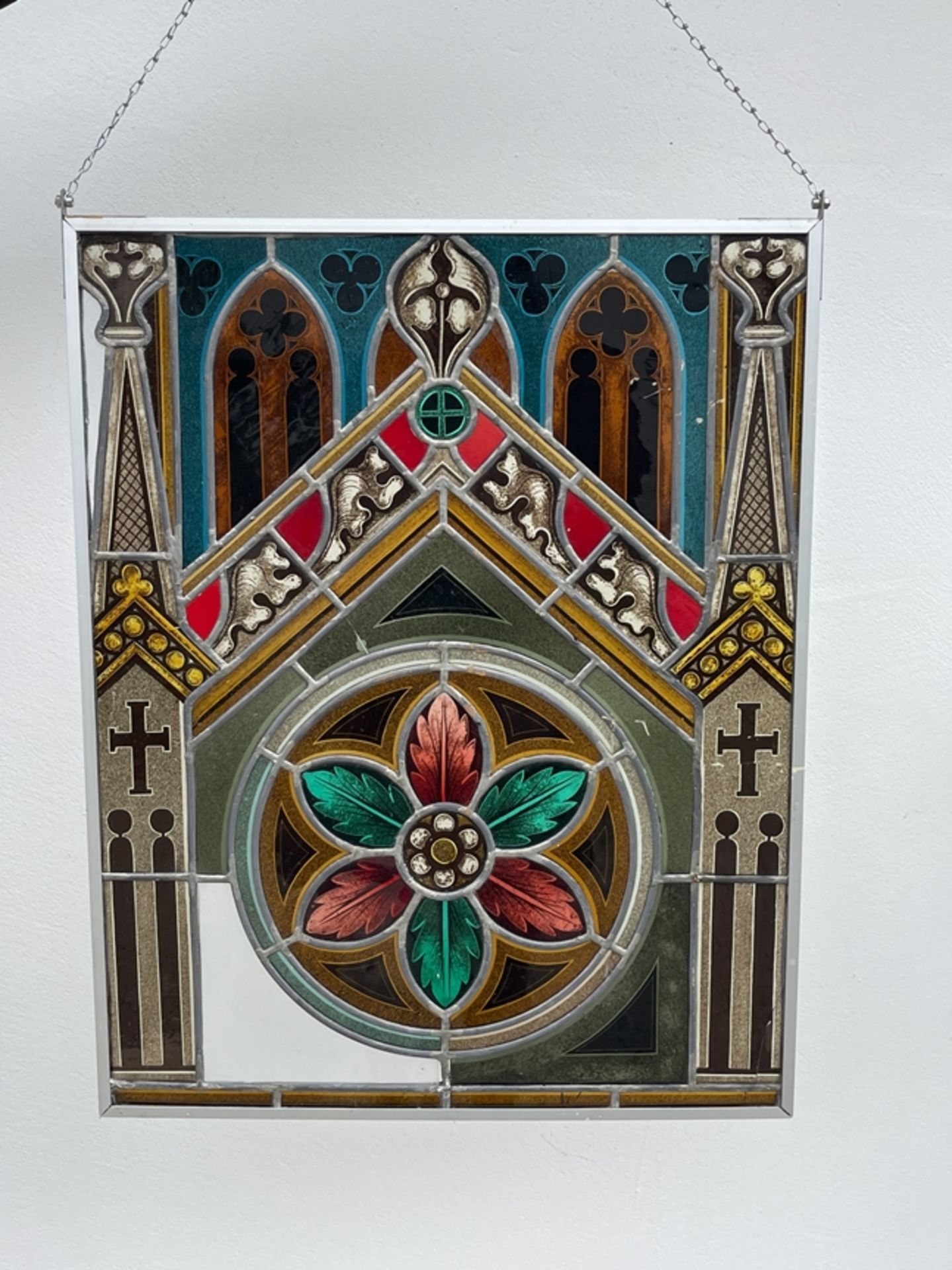 Paar Gotische Bleiglasfenster - Image 3 of 4