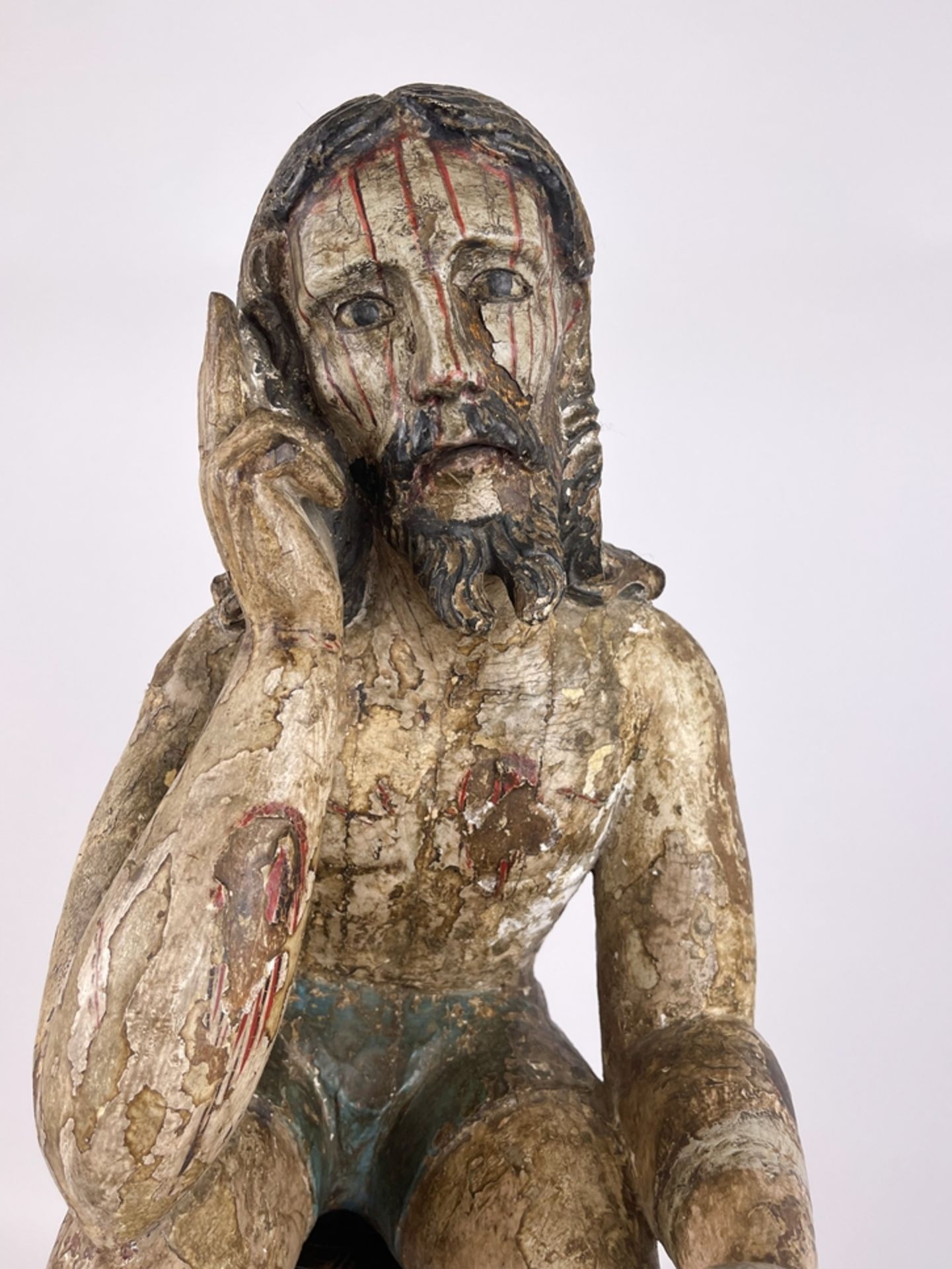 Gotische Skulptur "Rastender Jesus" - Image 8 of 25