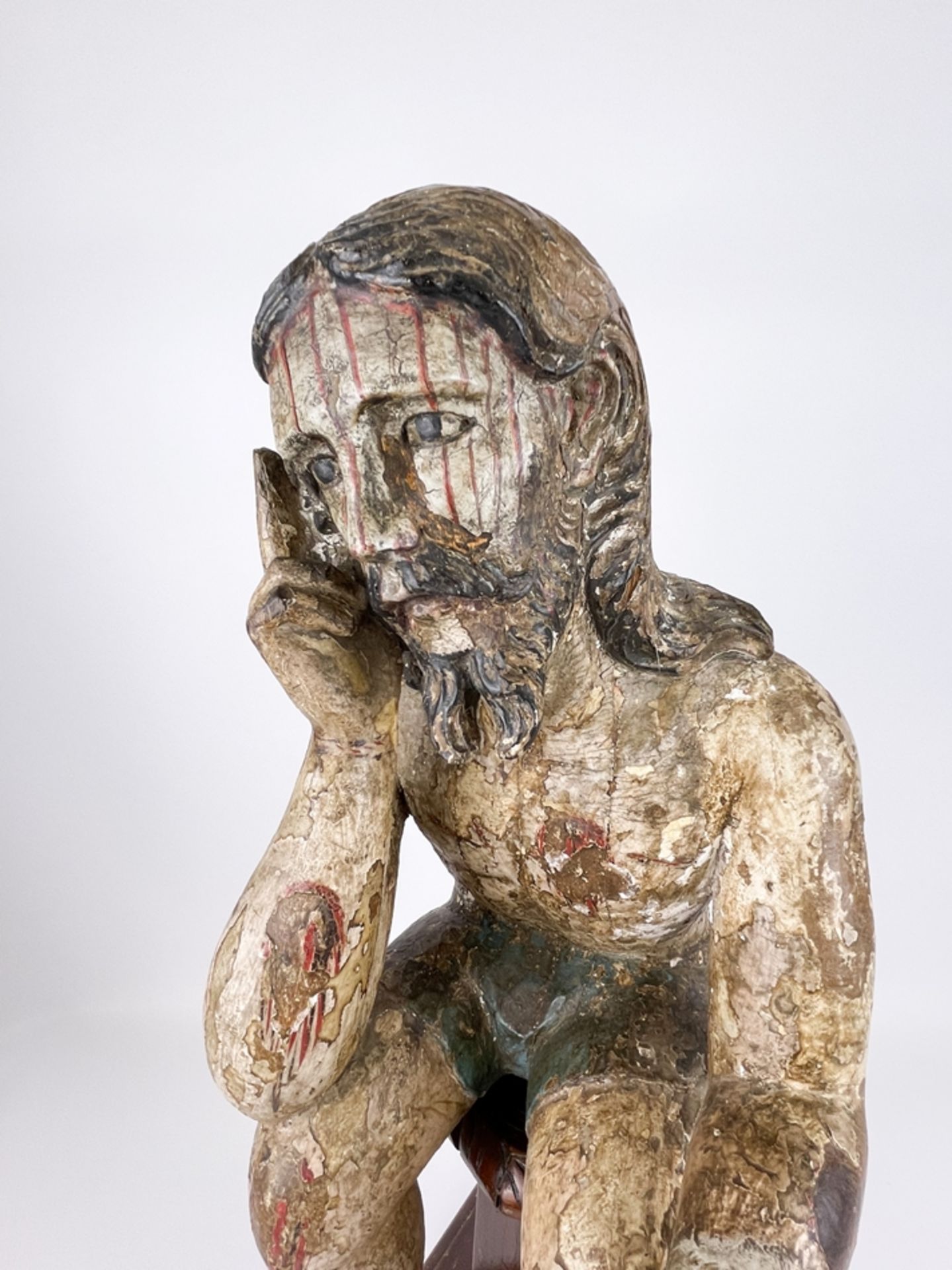 Gotische Skulptur "Rastender Jesus" - Image 25 of 25
