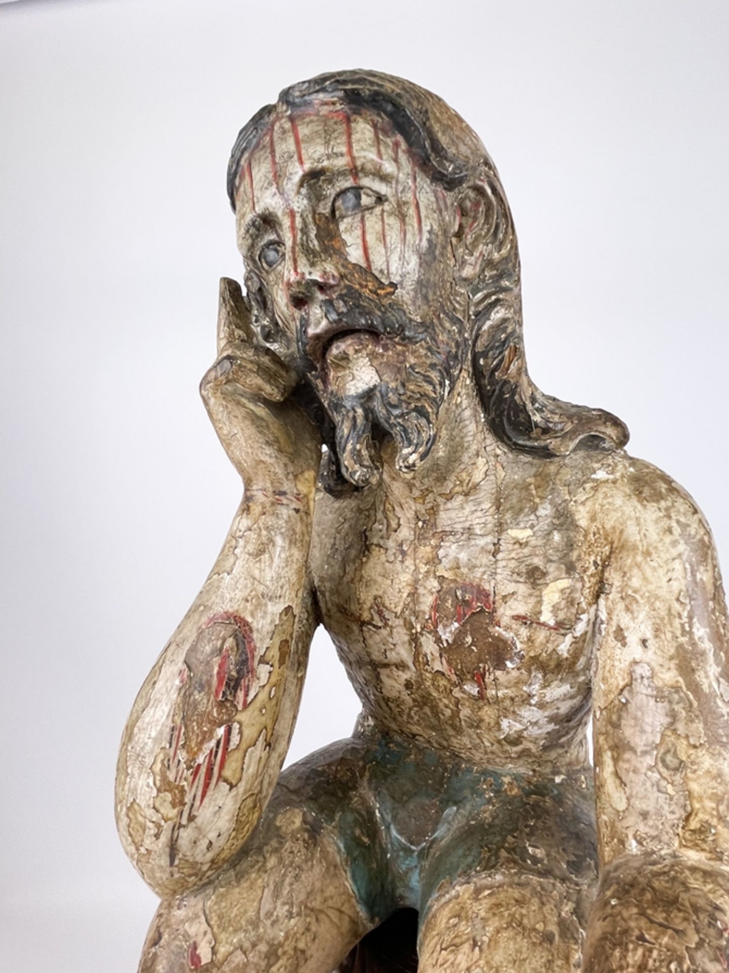 Gotische Skulptur "Rastender Jesus" - Image 24 of 25