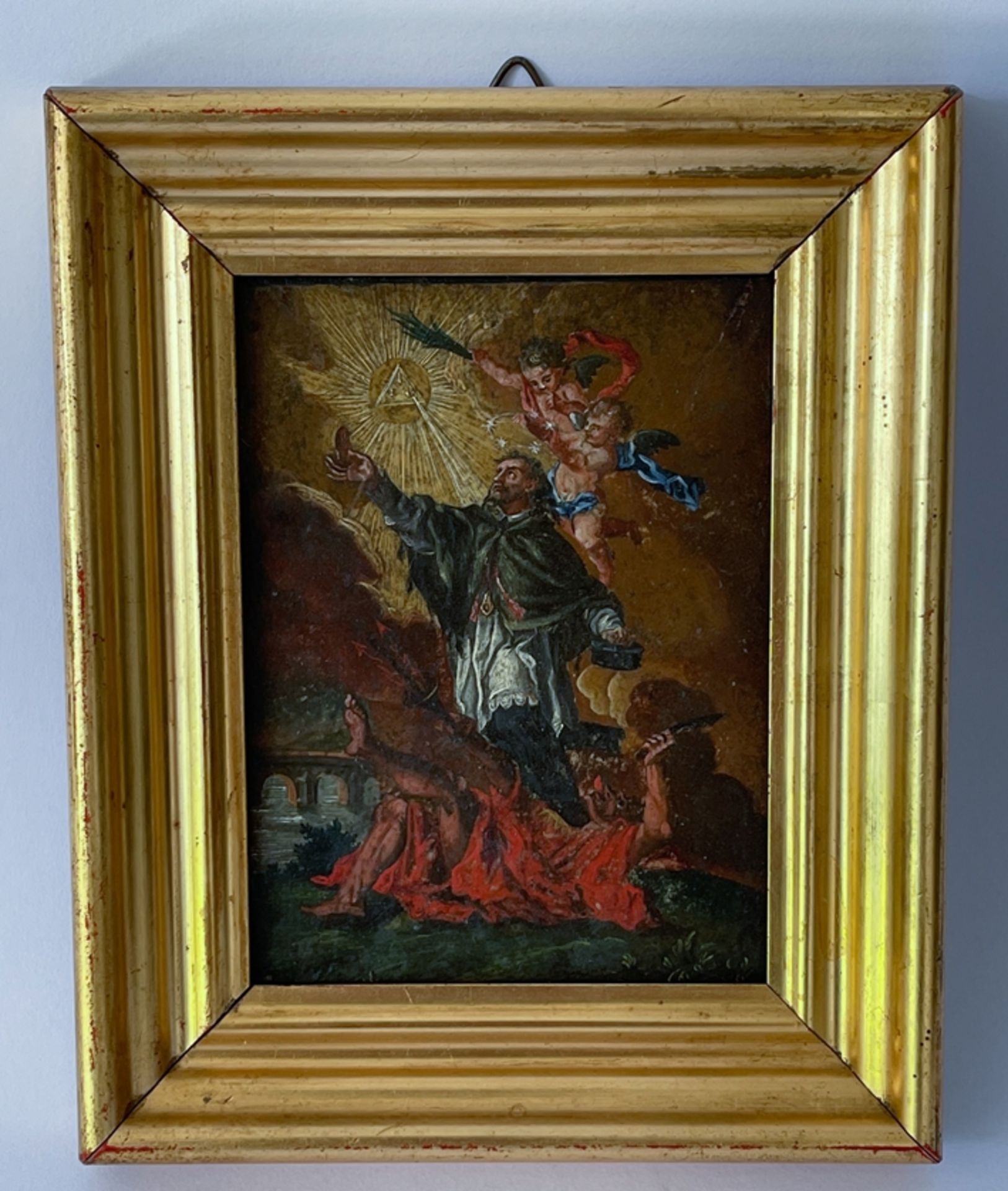 Sakrales Gemälde"Teufel" M. Sabinsky 1861