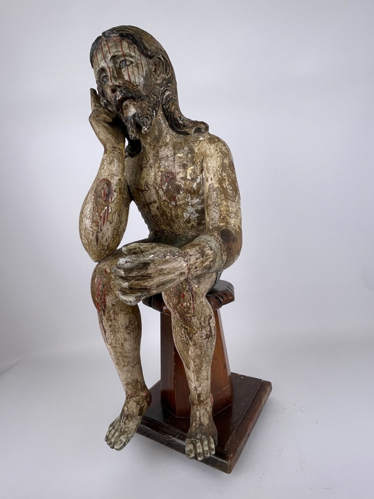 Gotische Skulptur "Rastender Jesus" - Image 18 of 25