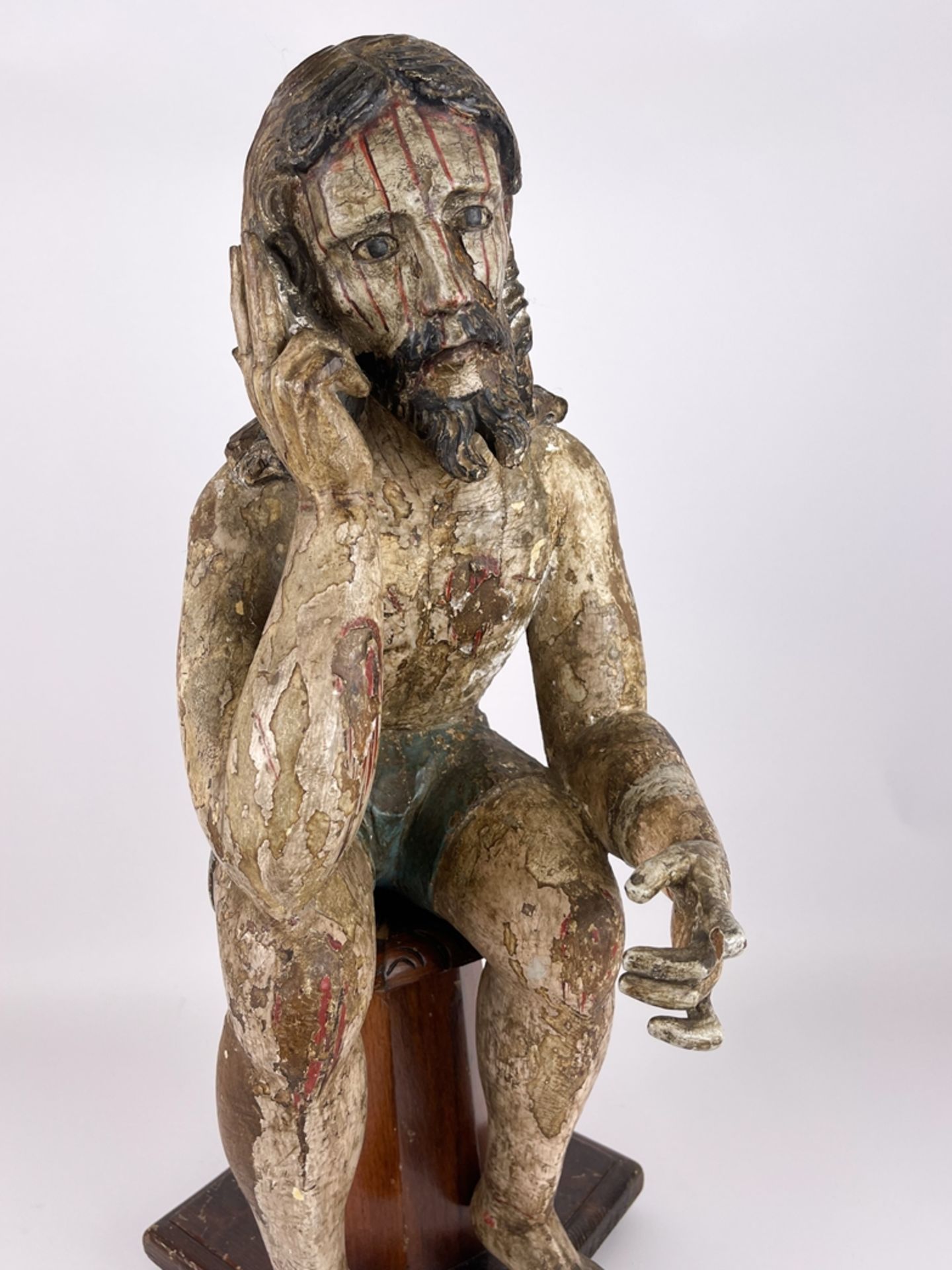Gotische Skulptur "Rastender Jesus" - Image 10 of 25