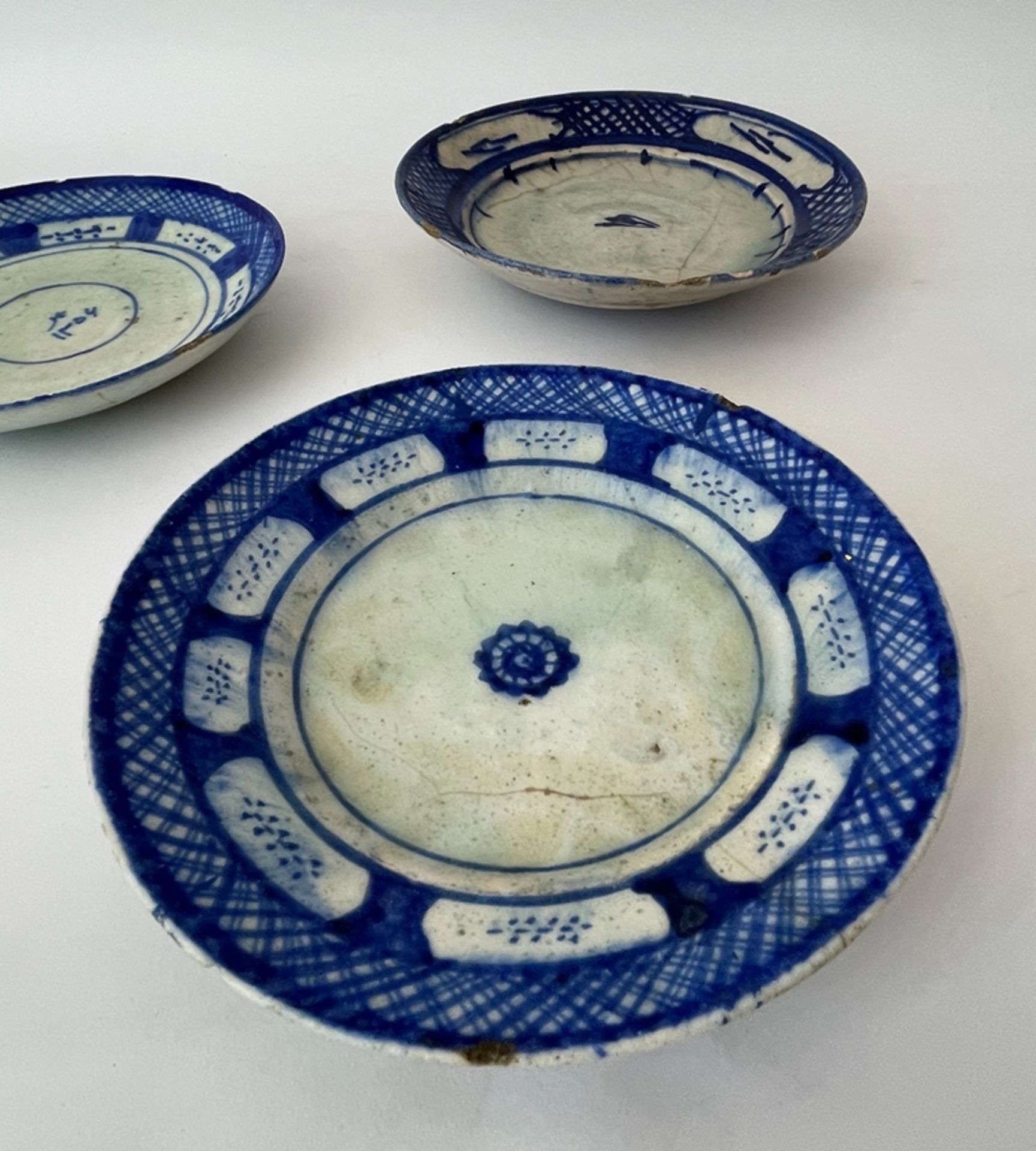 Konvolut von 3 alten Tellern China Blaumalerei - Bild 6 aus 13