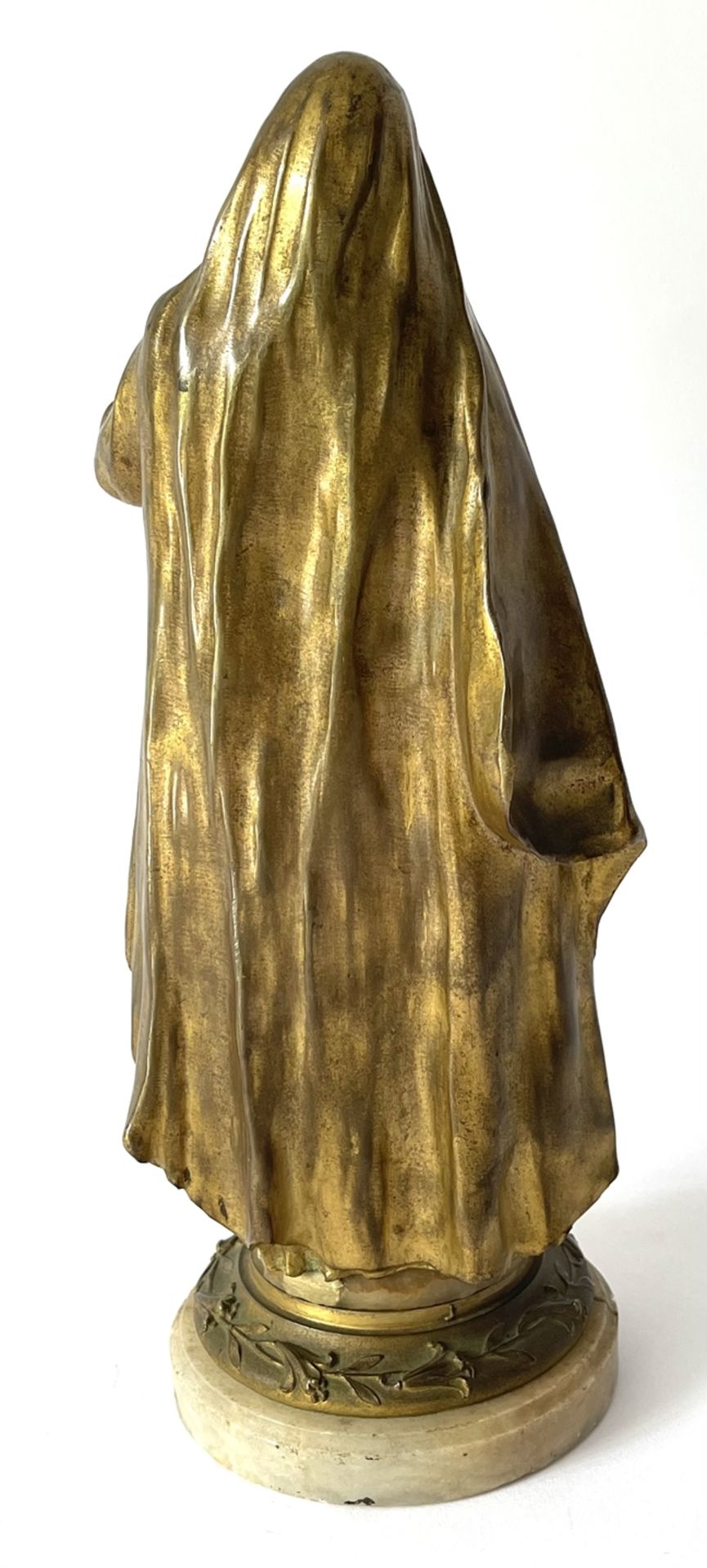 Vergoldete Bronzemadonna auf Marmorsockel - Image 5 of 8