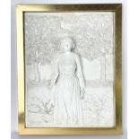 Feines Reliefbild "Feine Dame im Garten"