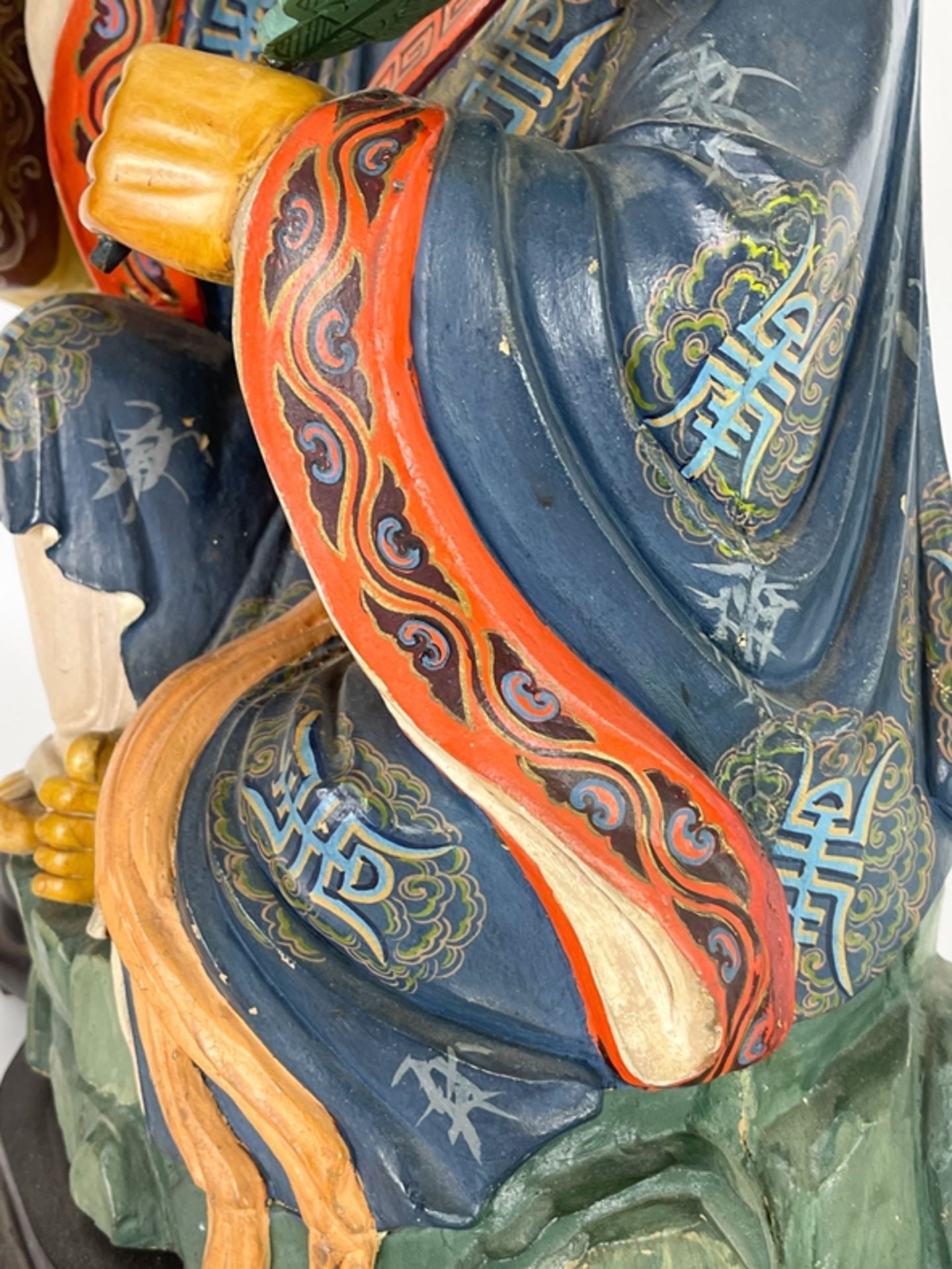 Chinesische Skulptur aus Pappelholz und Elfenbein - Image 7 of 13