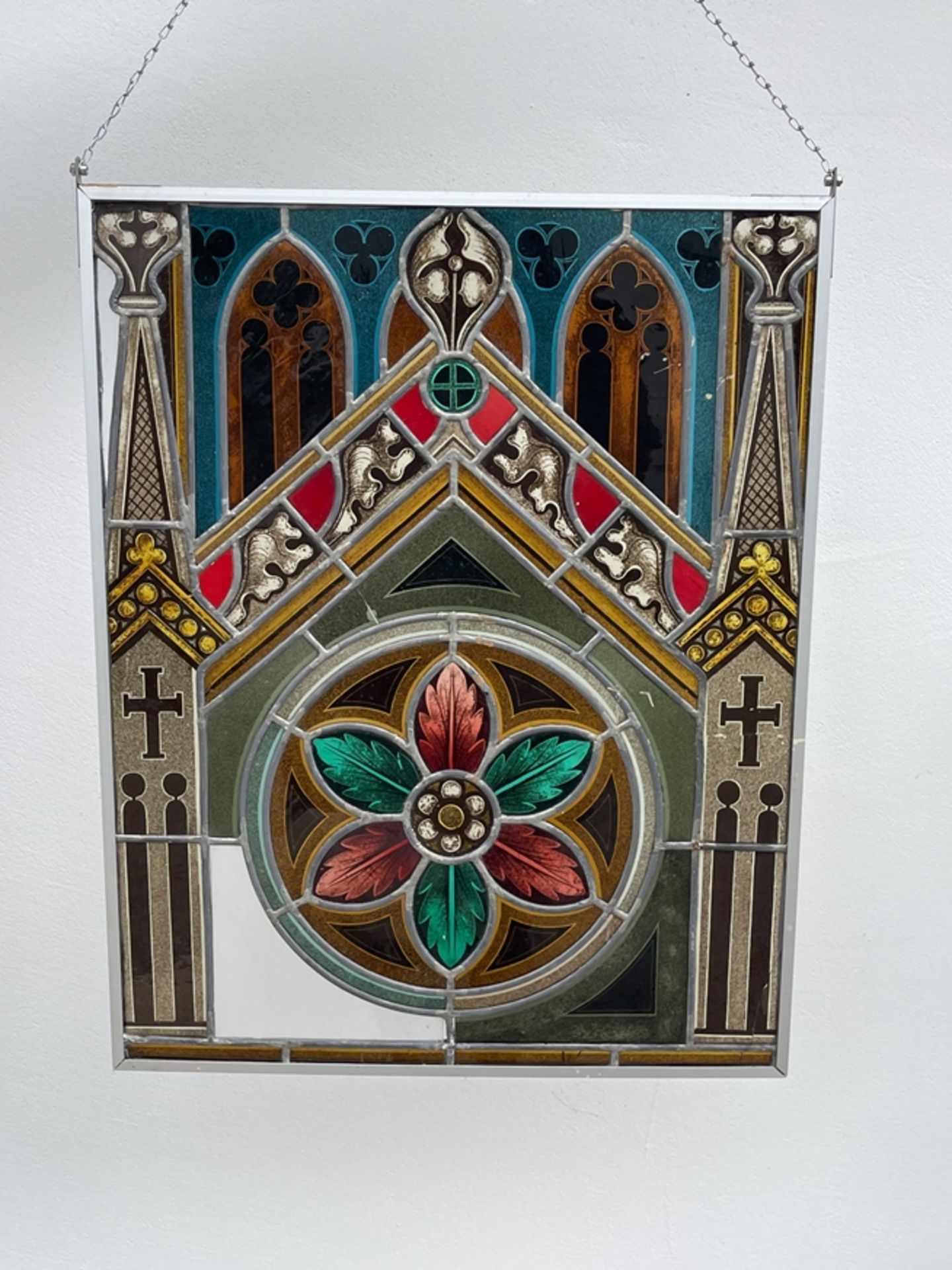 Paar Gotische Bleiglasfenster - Image 4 of 4