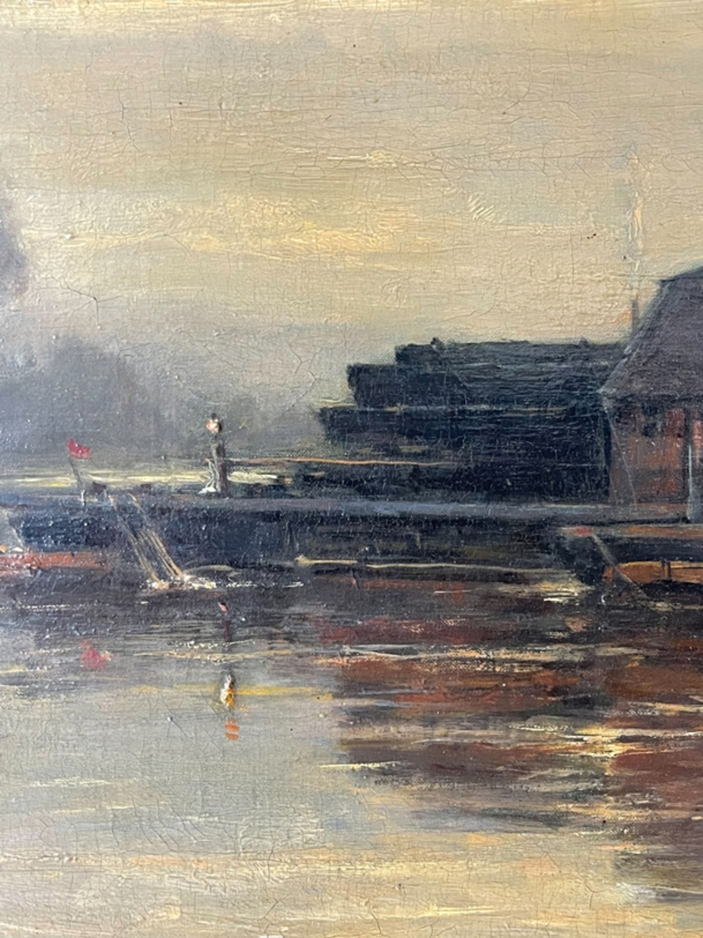 Hochwertiges Gemälde "Hausboot" - Bild 4 aus 6