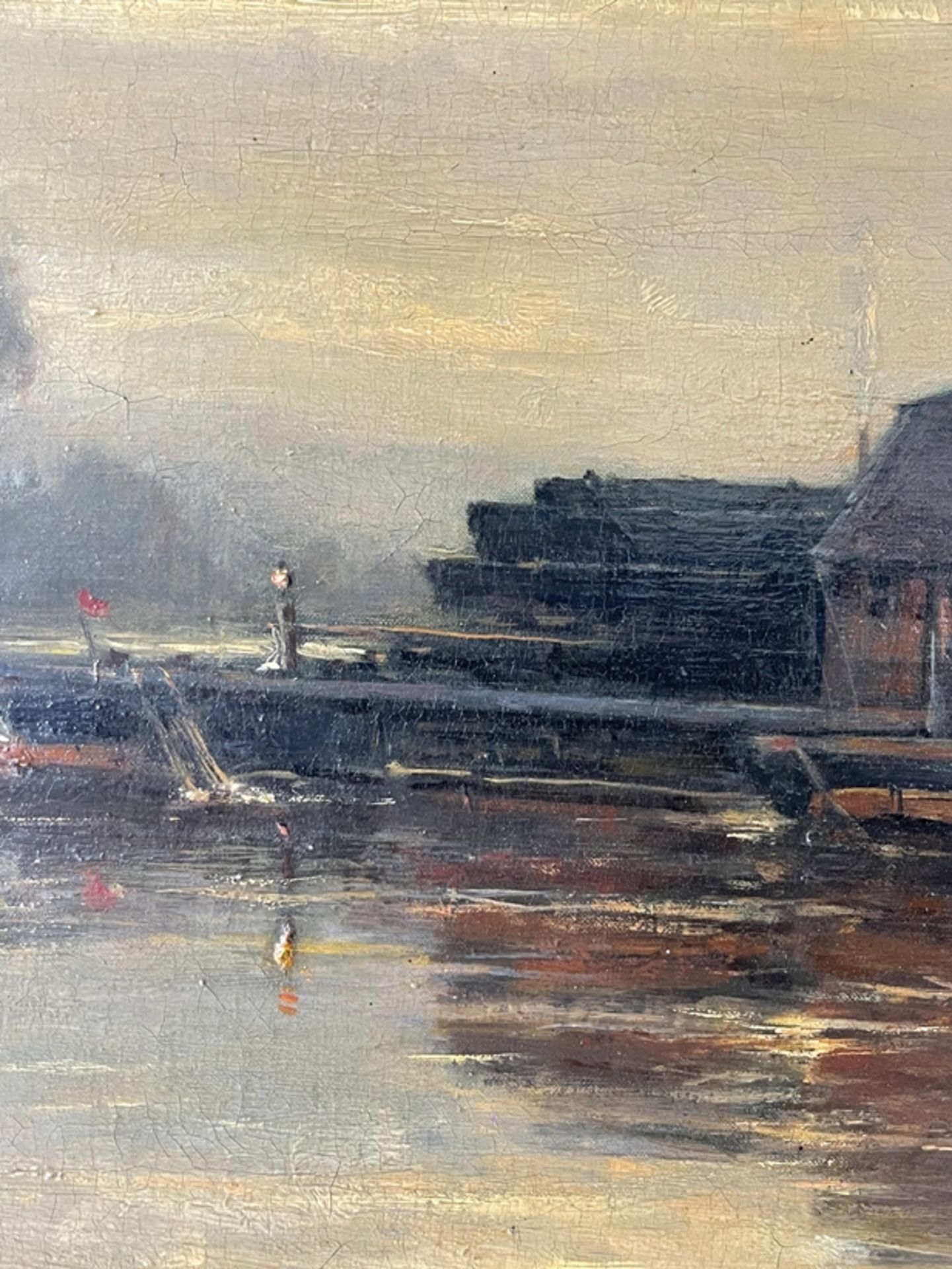 Hochwertiges Gemälde "Hausboot" - Bild 5 aus 6