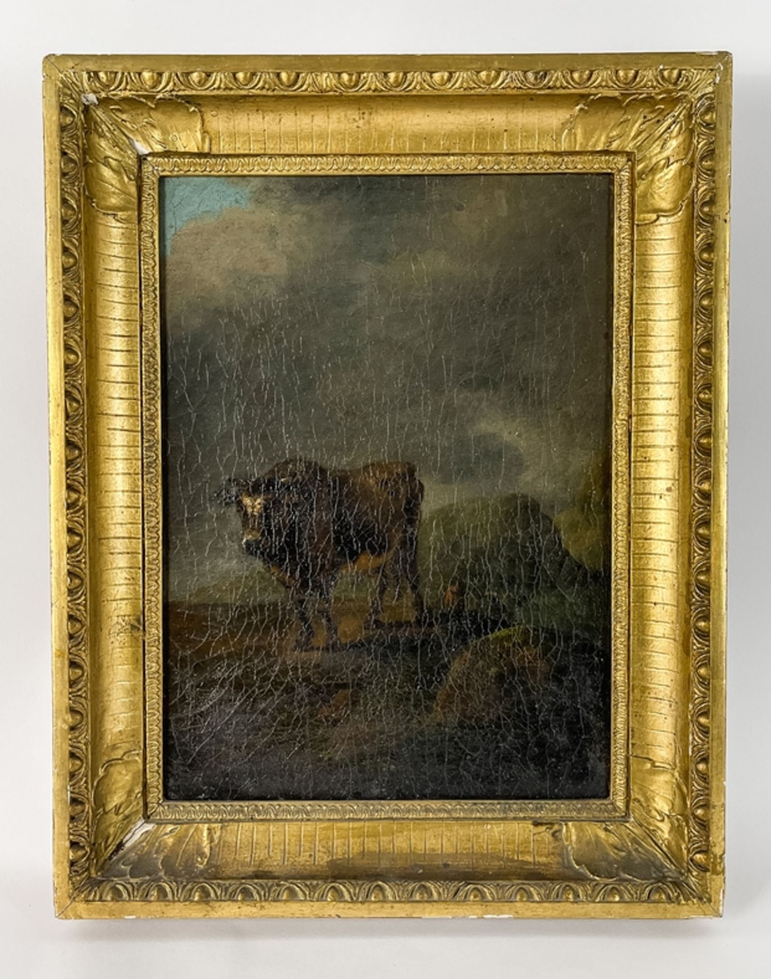 Gemälde "Stier in italienischer Landschaft"