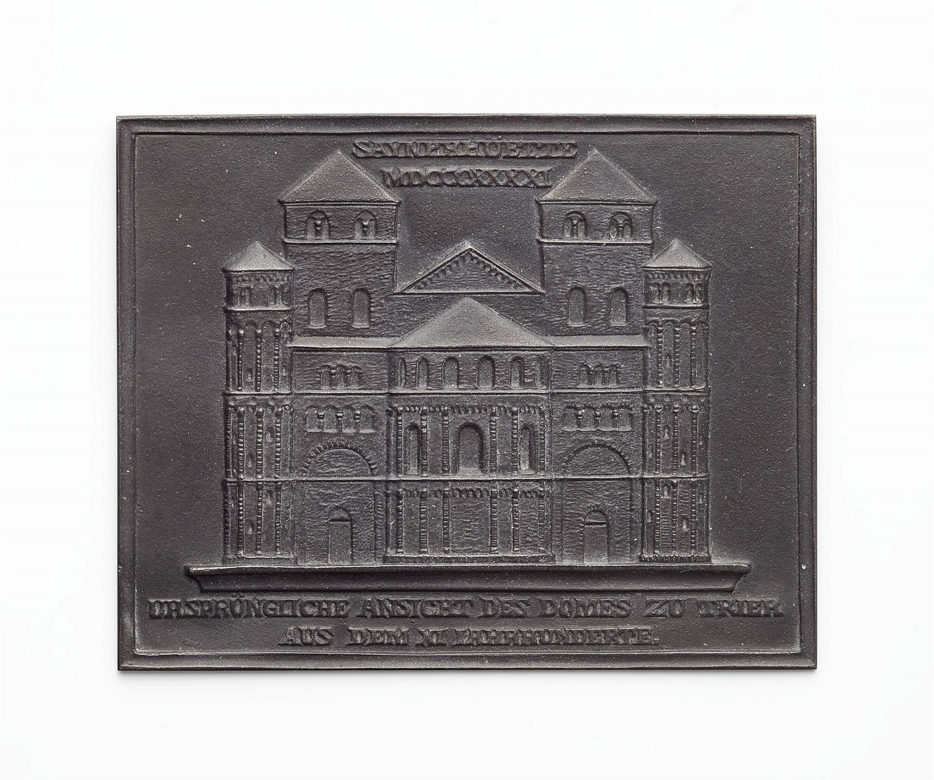 A cast iron New Year's plaque "SAYNERHÜTTE MDCCCXXXXI"