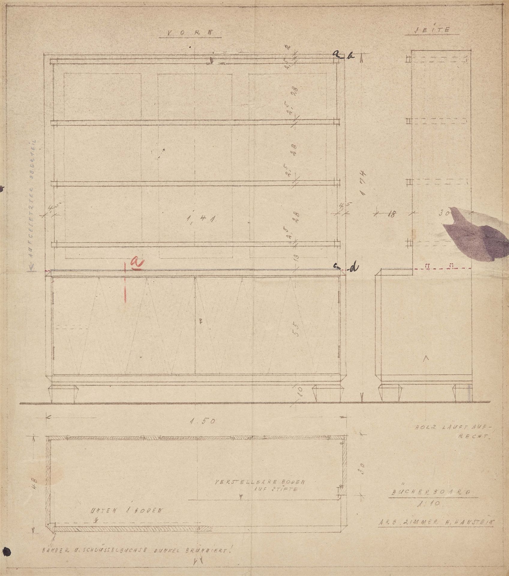 Das Herrenzimmer von Walter Gropius und Adolf Meyer für Georg und Ilse Hanstein , inkl. sechs Briefe - Bild 4 aus 27