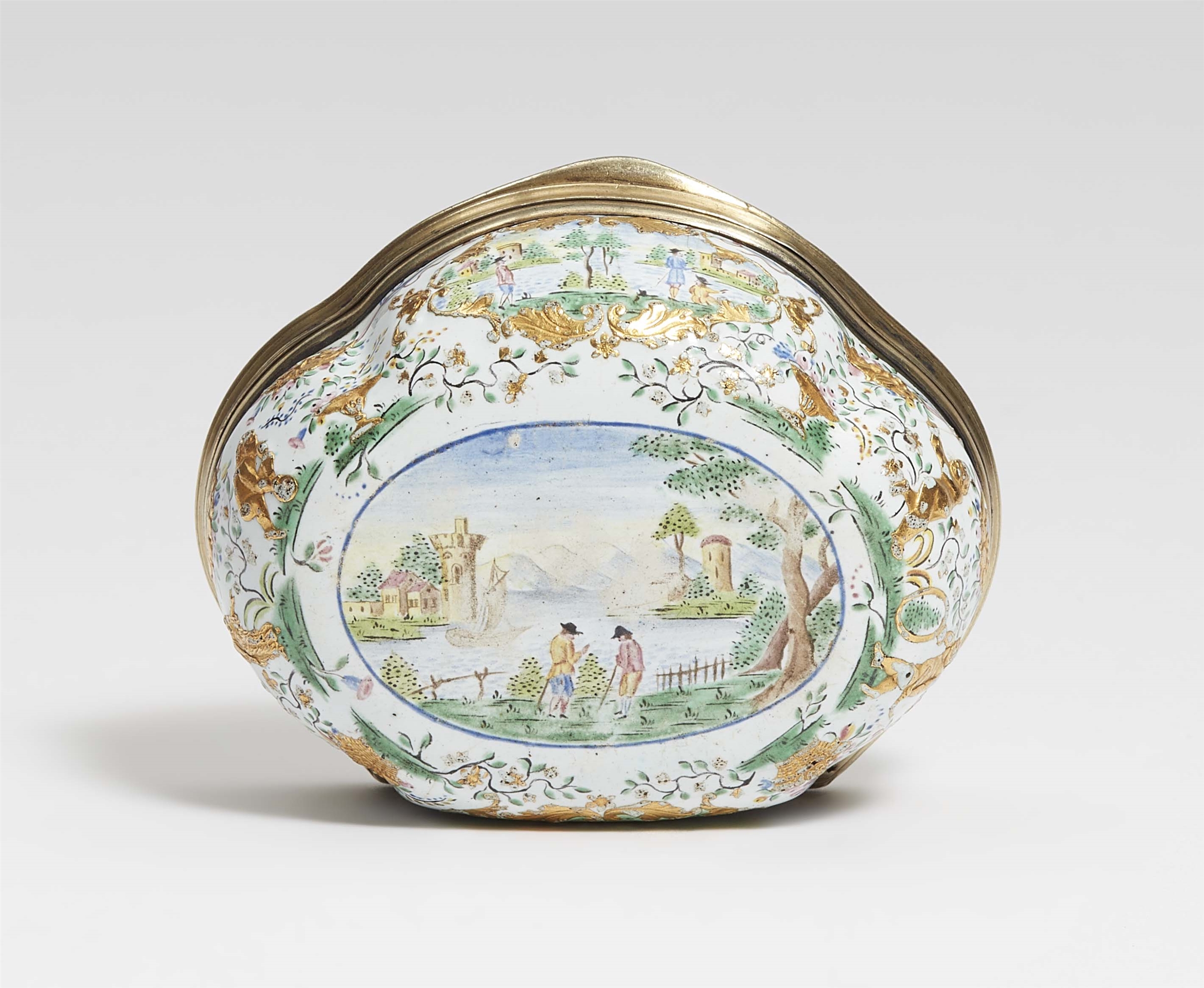 An "émail de saxe" snuff box - Image 2 of 4