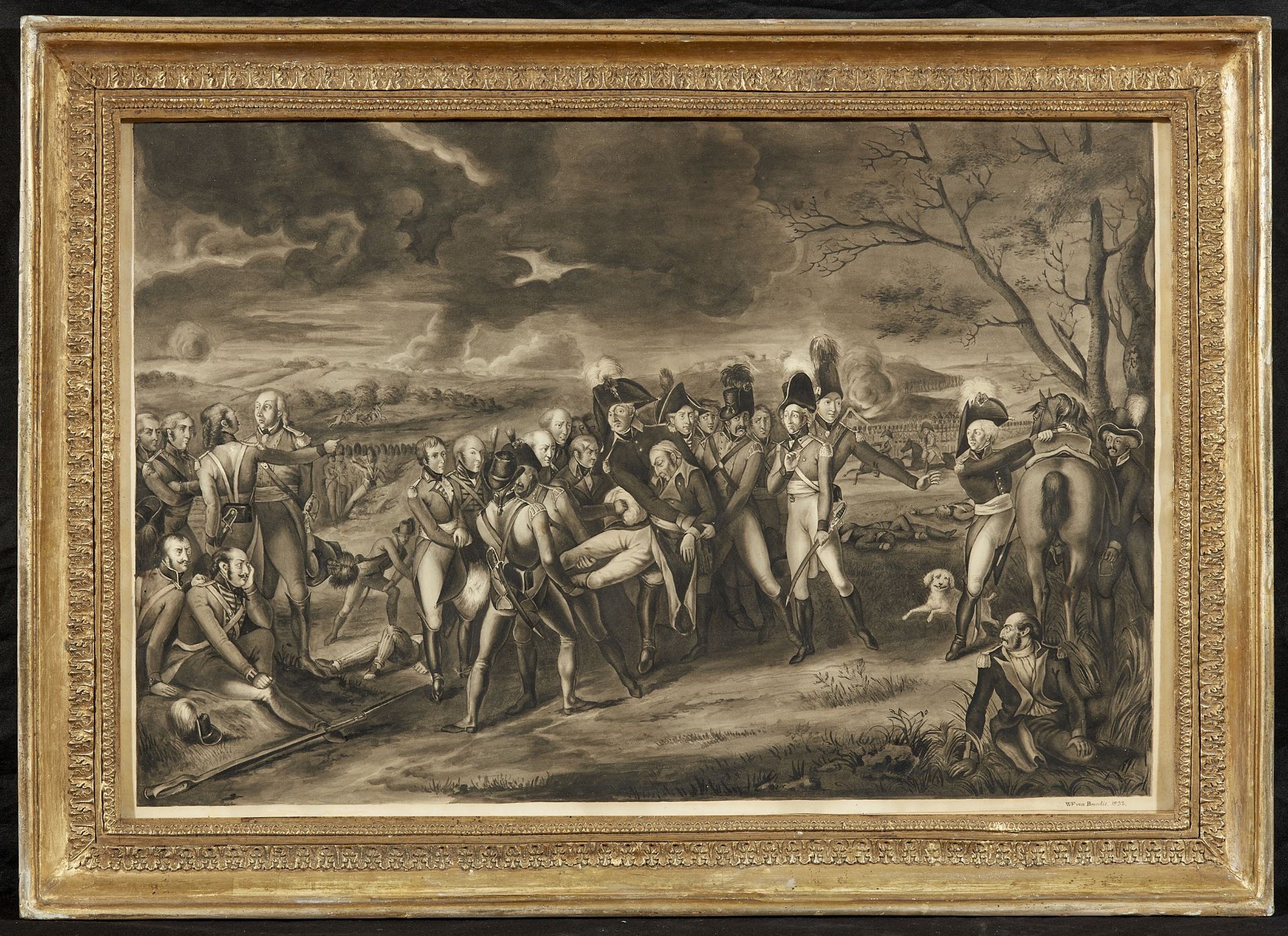 Wilhelm Ferdinand von Brandis, The Death of General von dem Busch, (Copy of an aquatint engraving by - Image 3 of 3