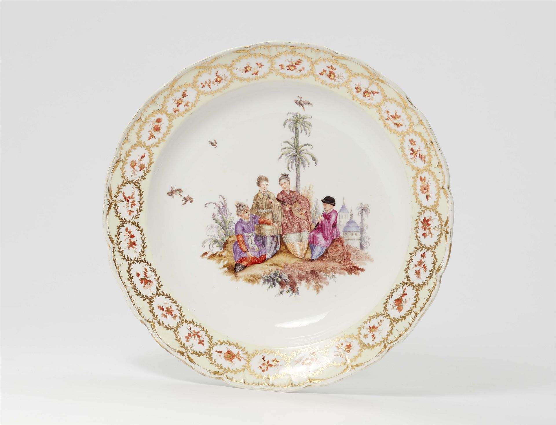 A rare Berlin KPM porcelain plate from the Japanese dinner service