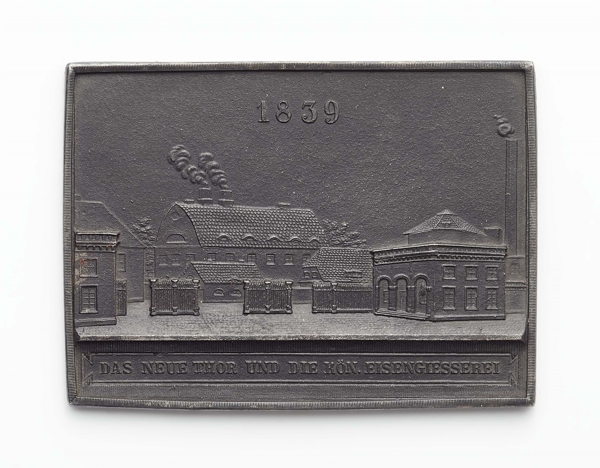 A double-sided cast iron New Year's plaque "1839"