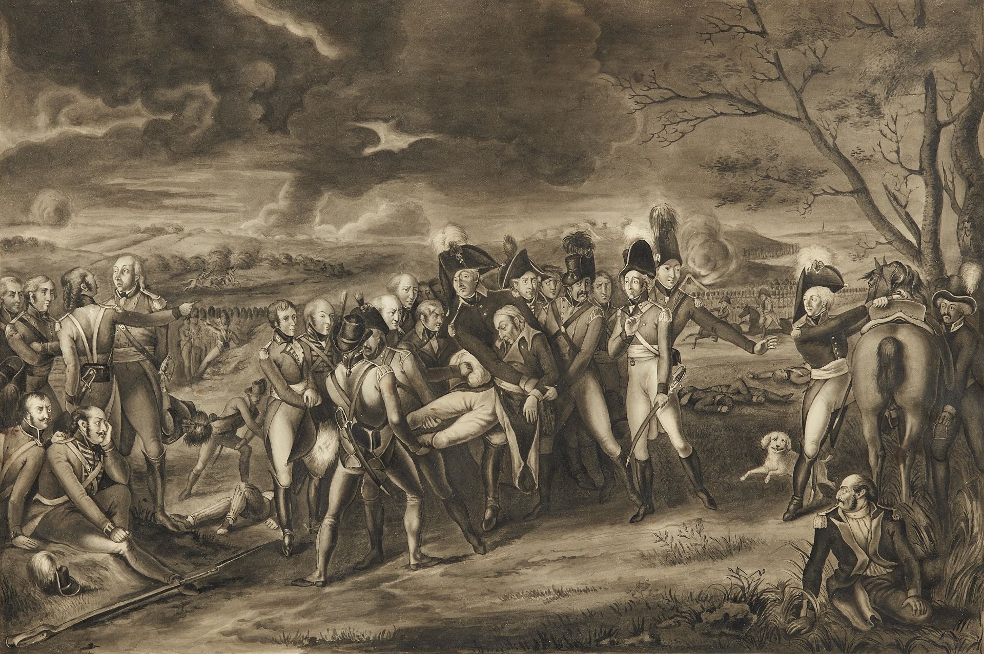 Wilhelm Ferdinand von Brandis, The Death of General von dem Busch, (Copy of an aquatint engraving by