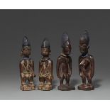 TWO PAIRS OF YORUBA TWIN FIGURES