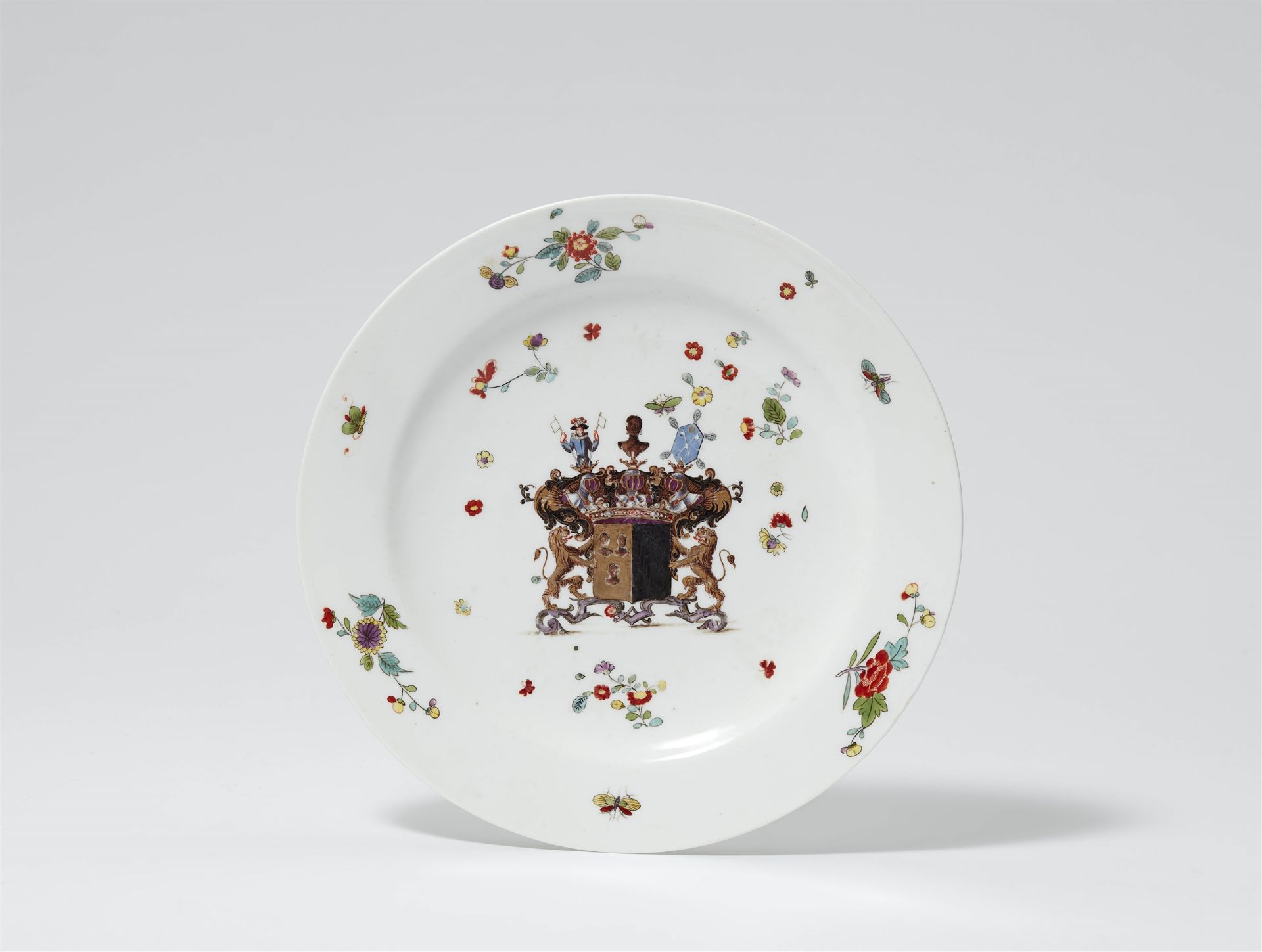 A Meissen porcelain plate from a dinner service for Count von Seydewitz