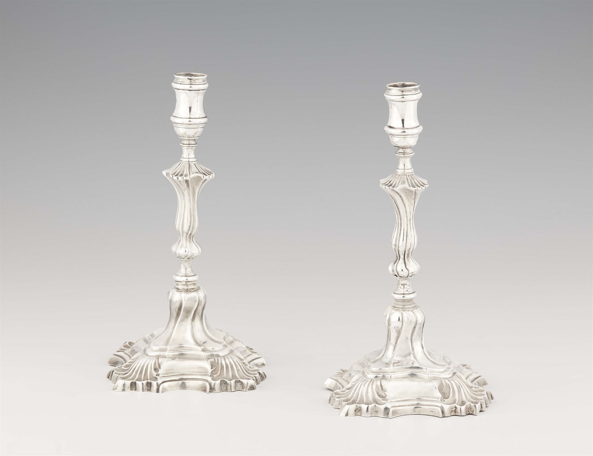 A pair of Riga silver candlesticks - Image 2 of 3