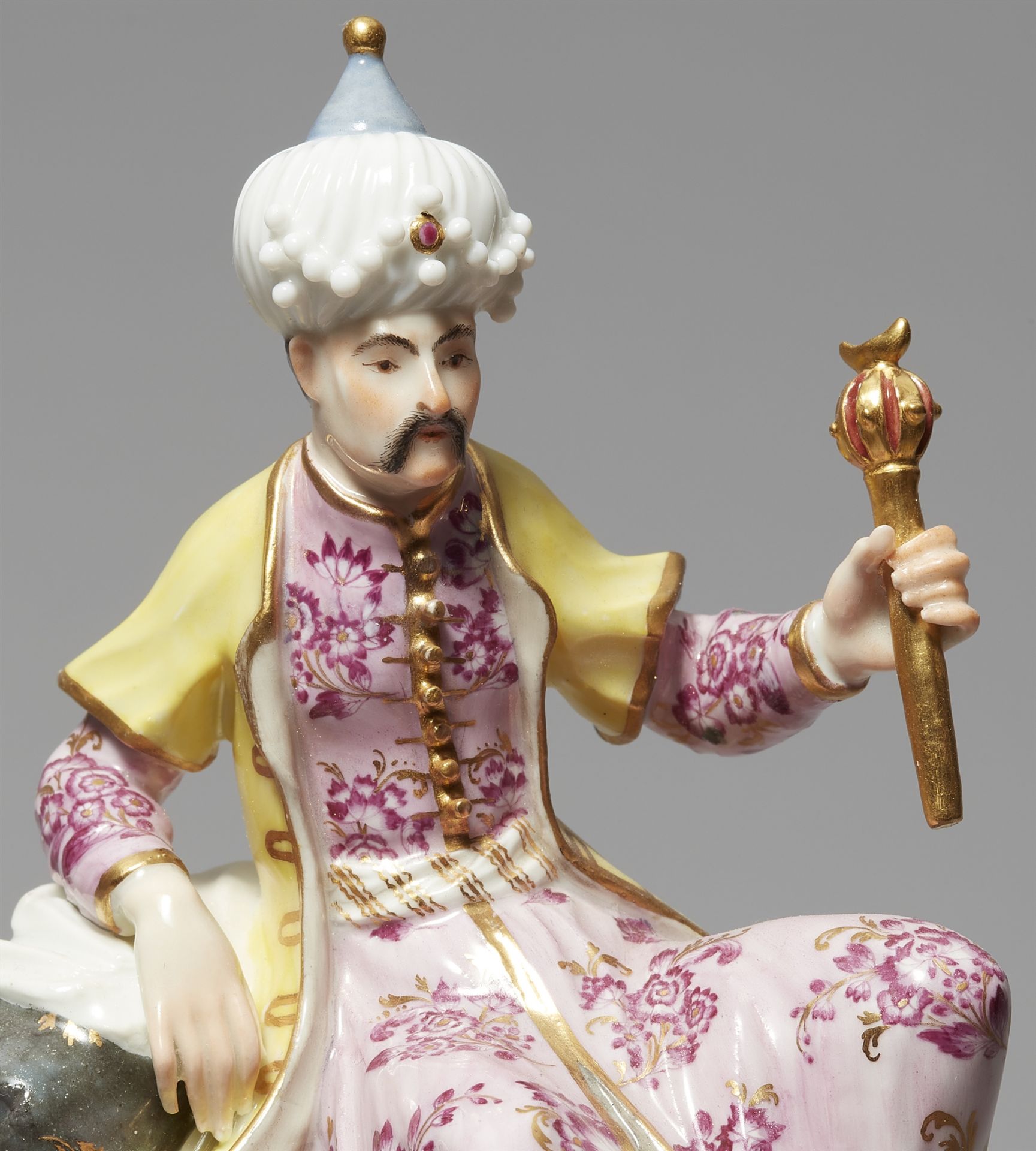 A Meissen porcelain model of a Sultan and an African on an elephant - Image 9 of 9