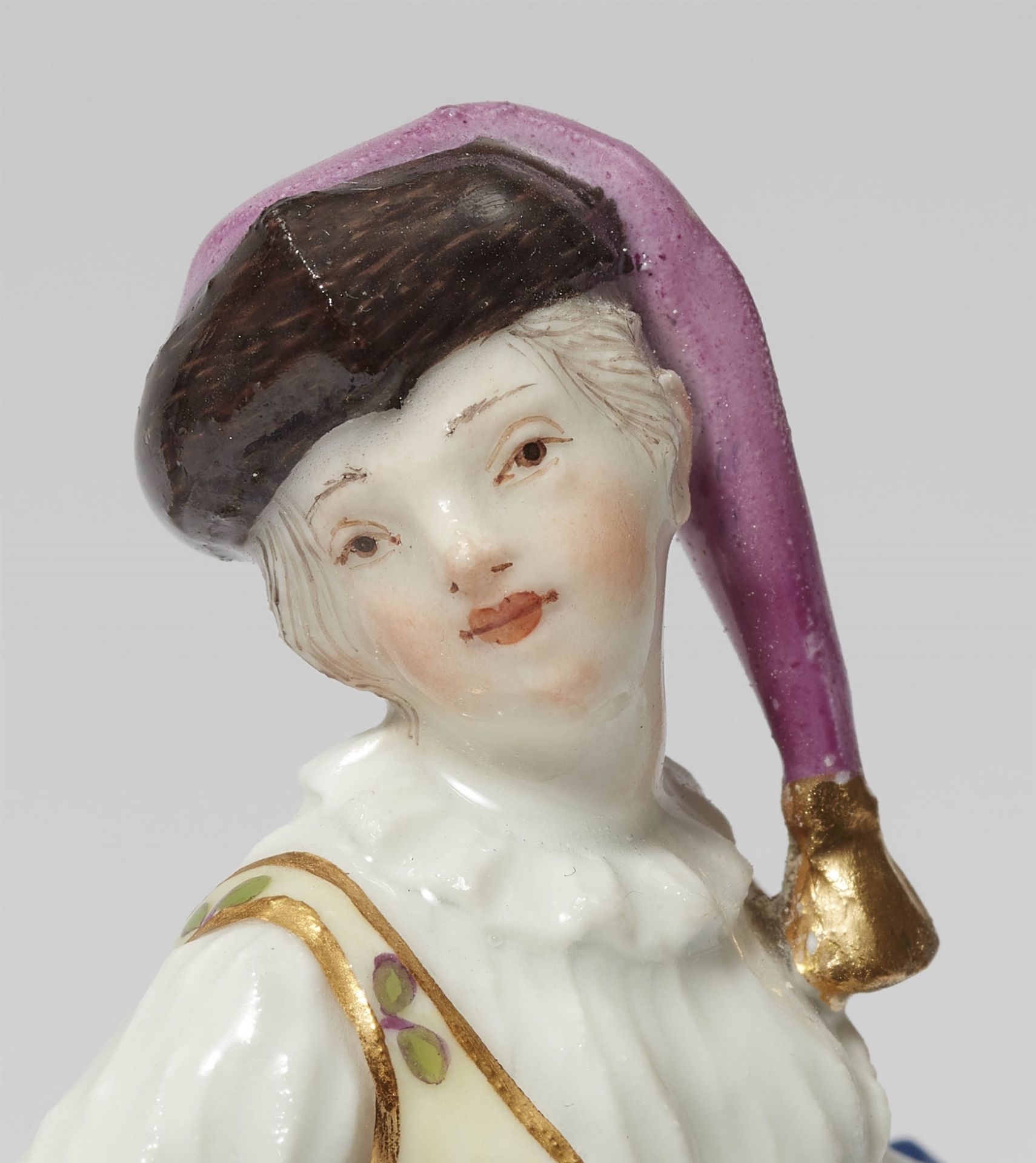 A pair of candlesticks with Meissen porcelain figures - Image 3 of 4