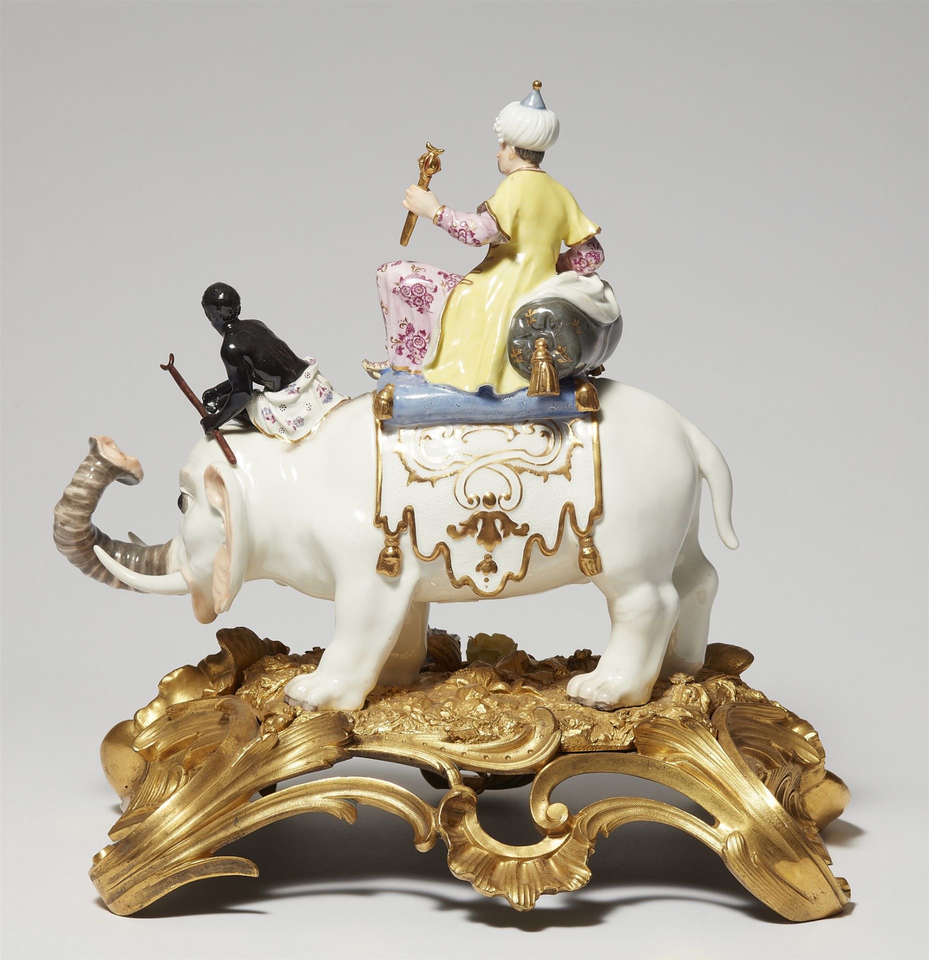 A Meissen porcelain model of a Sultan and an African on an elephant - Image 2 of 9