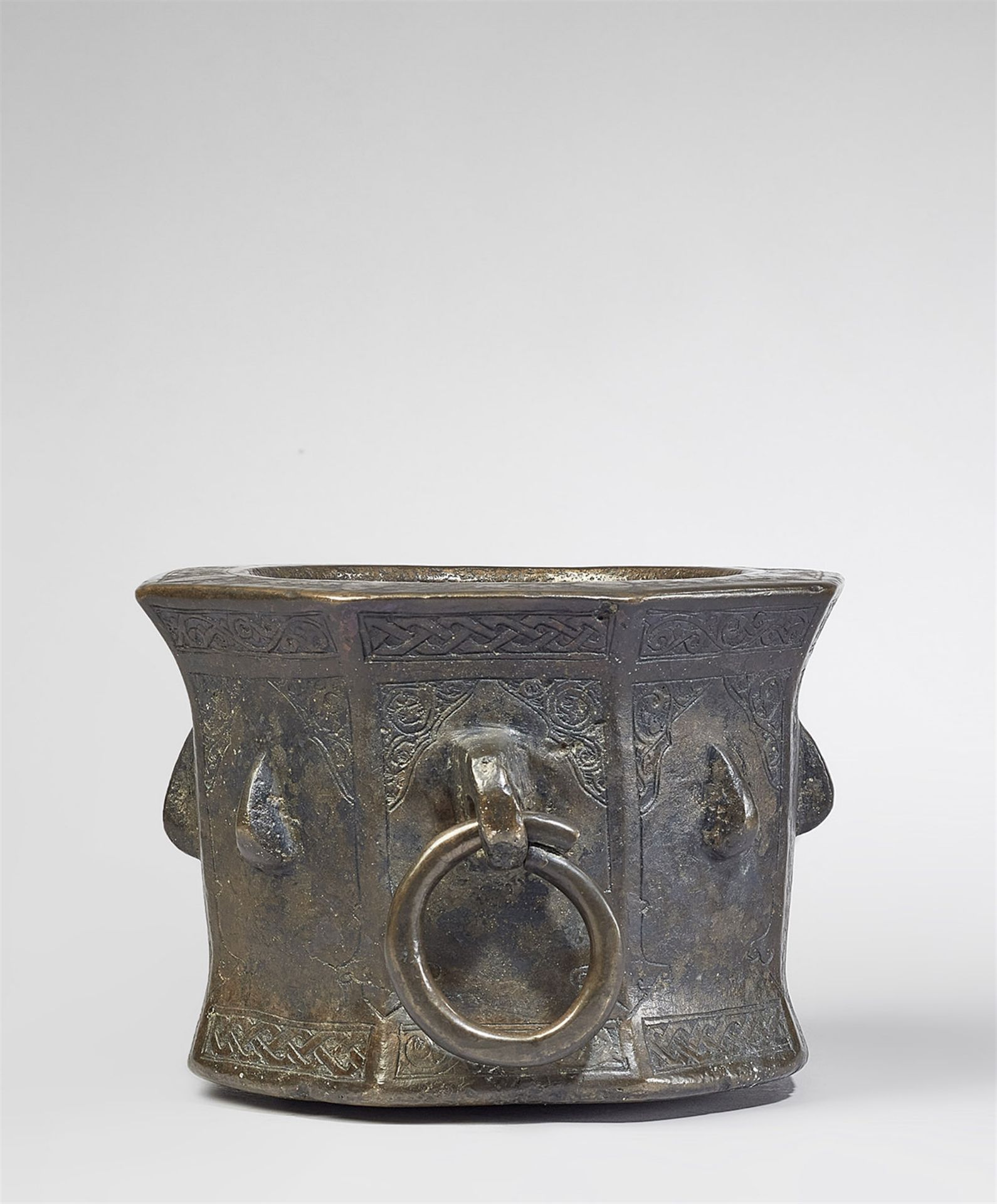 An Islamic mortar with a rare niche pattern