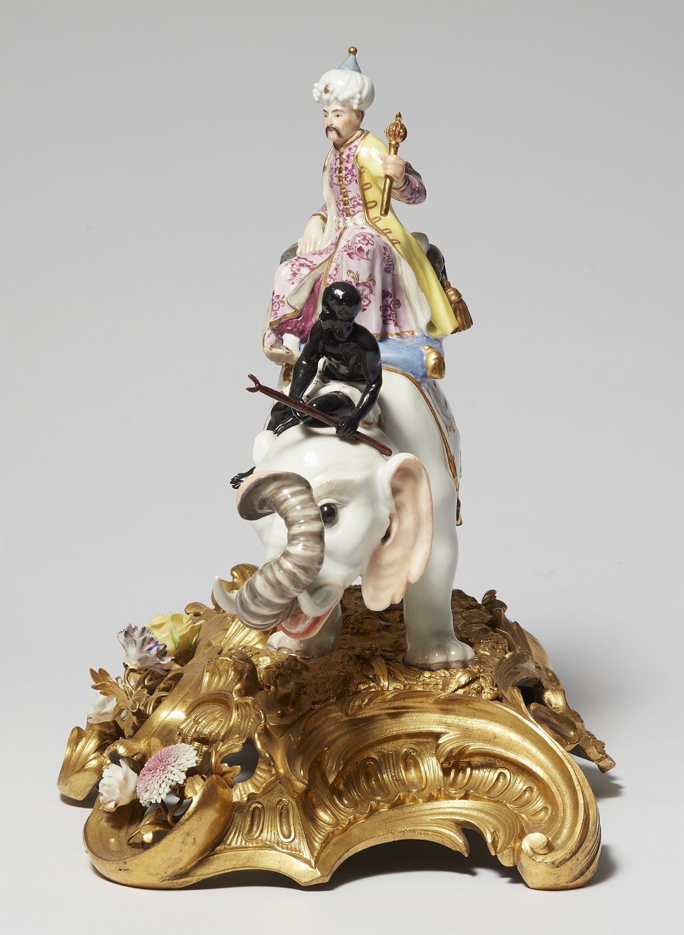 A Meissen porcelain model of a Sultan and an African on an elephant - Image 4 of 9