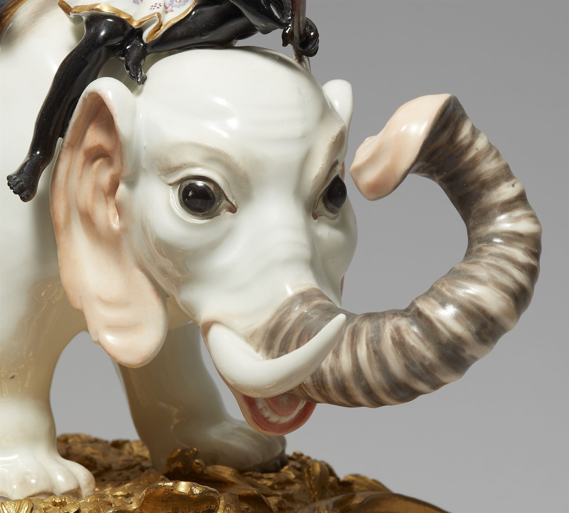 A Meissen porcelain model of a Sultan and an African on an elephant - Image 8 of 9