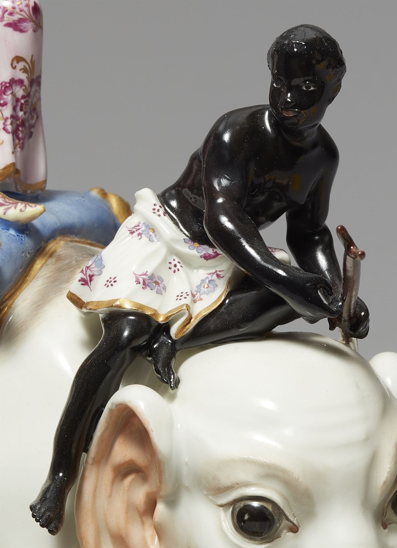 A Meissen porcelain model of a Sultan and an African on an elephant - Image 7 of 9