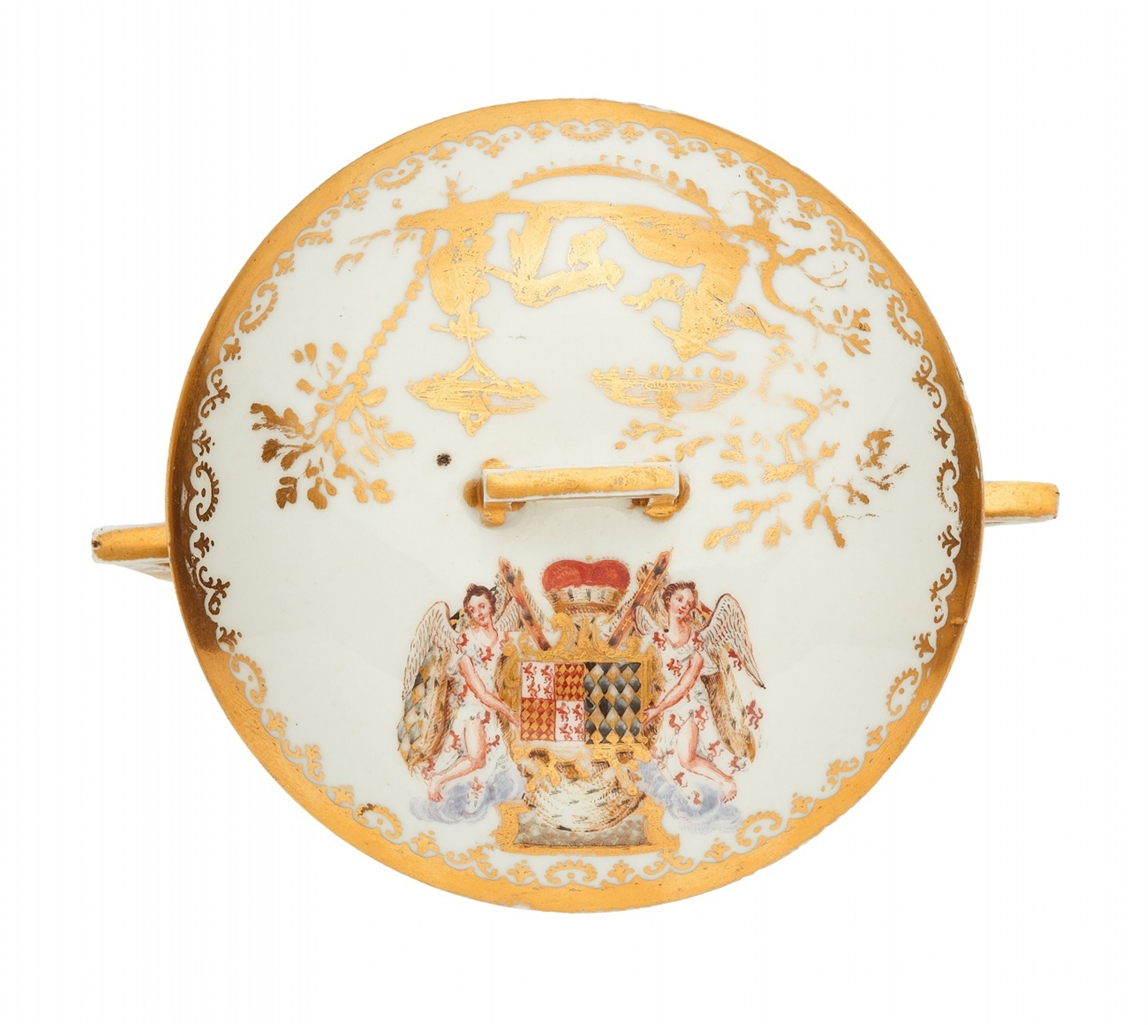 A rare Meissen Böttger porcelain ecuelle with the coat of arms of Beauvau-Craon/Ligniville - Image 4 of 4