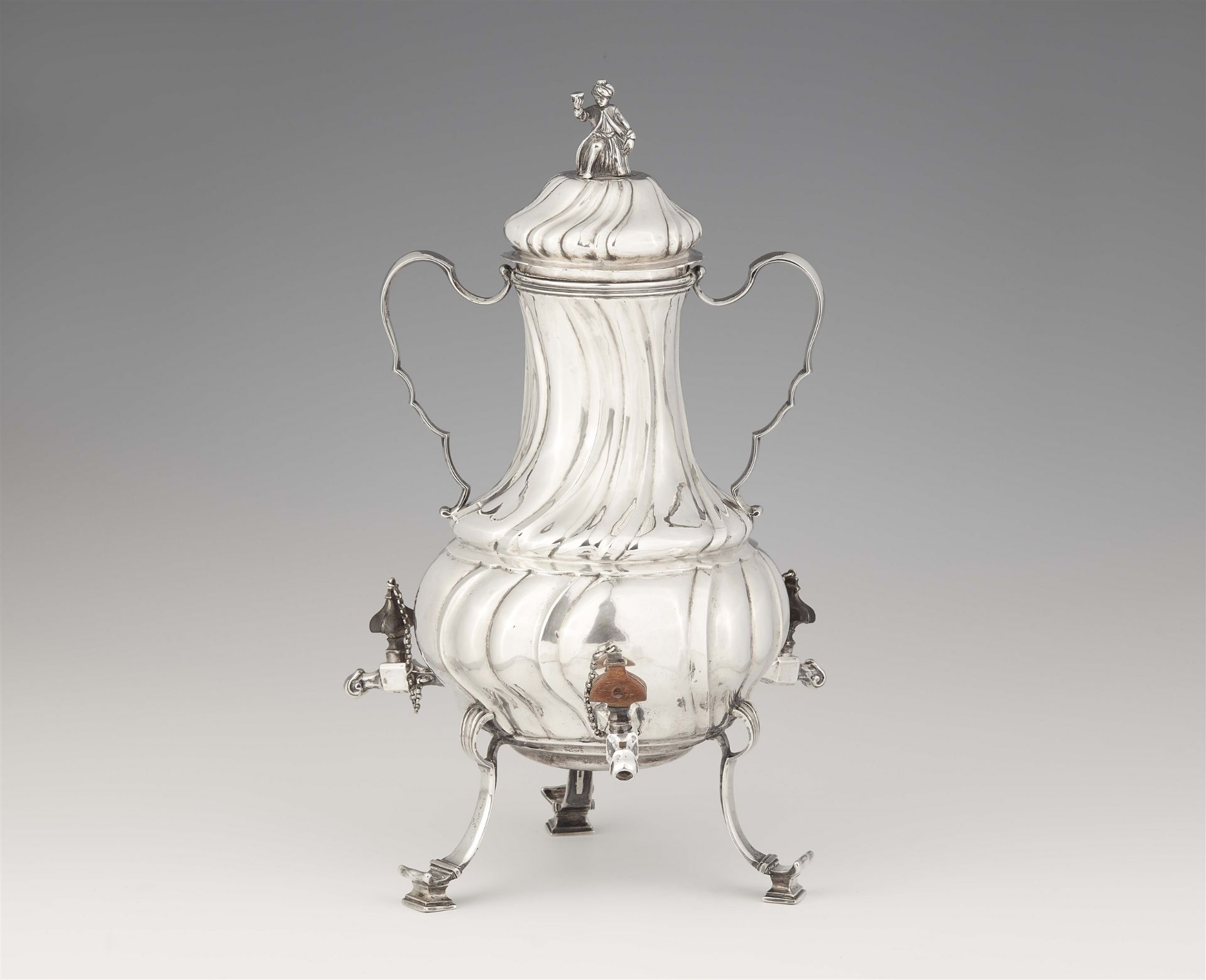 An Augsburg silver tea urn