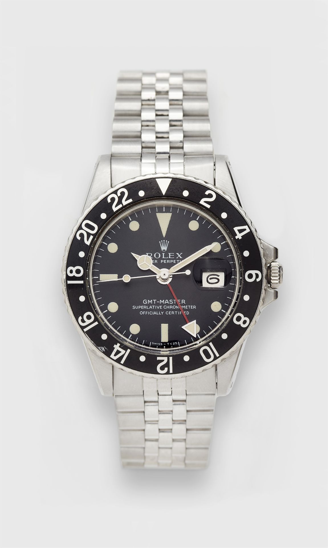 A stainless steel Rolex GMT Master Pepsi "Long E" wristwatch Ref. 1675. Non original Rolex box, exch - Image 2 of 4