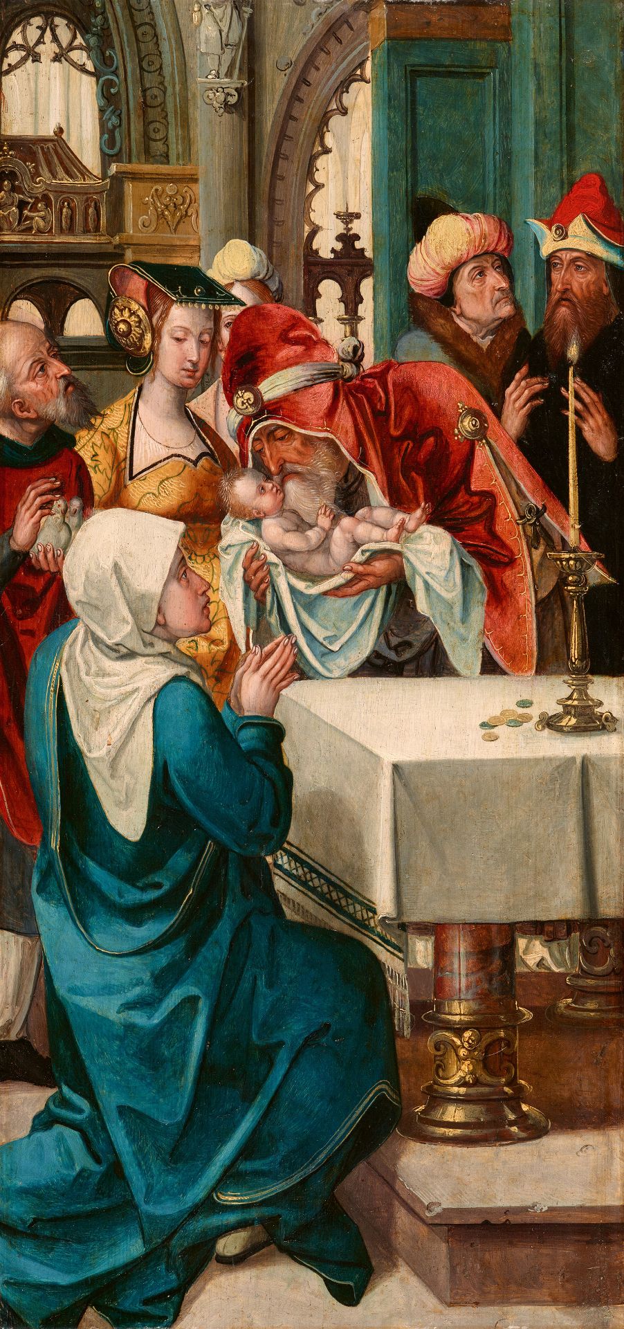 Cornelis Engebrechtsz, zugeschrieben, Darbringung Christi im Tempel
