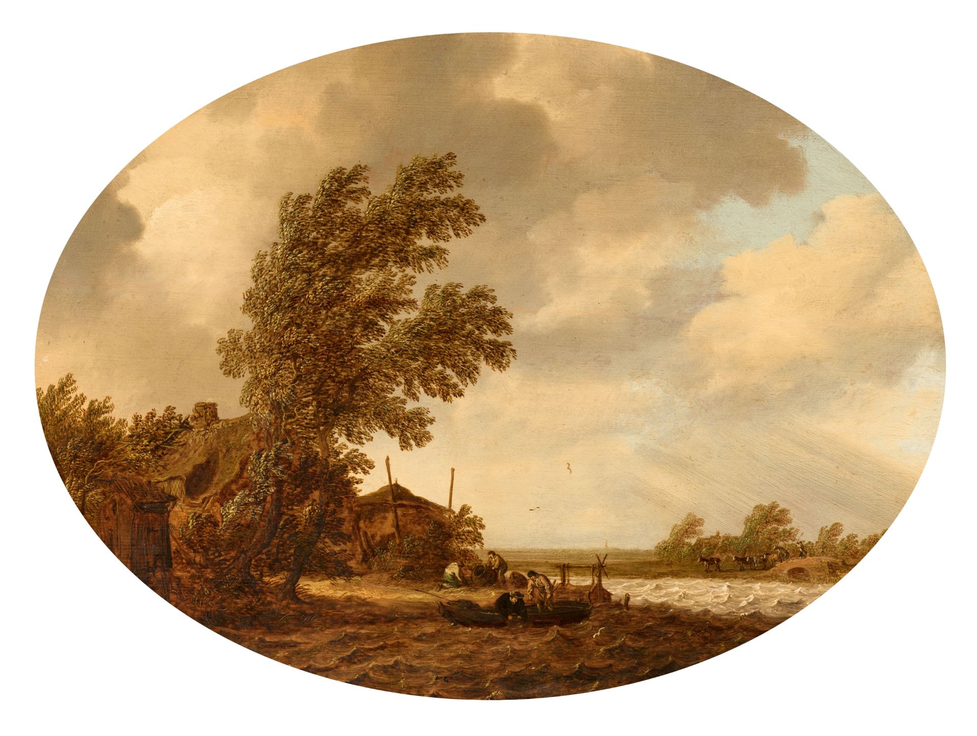 Maerten Fransz. van der Hulst, Flusslandschaft mit Fischern