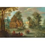 Marten Ryckaert, Bauerndorf an einem Fluss in Flandern