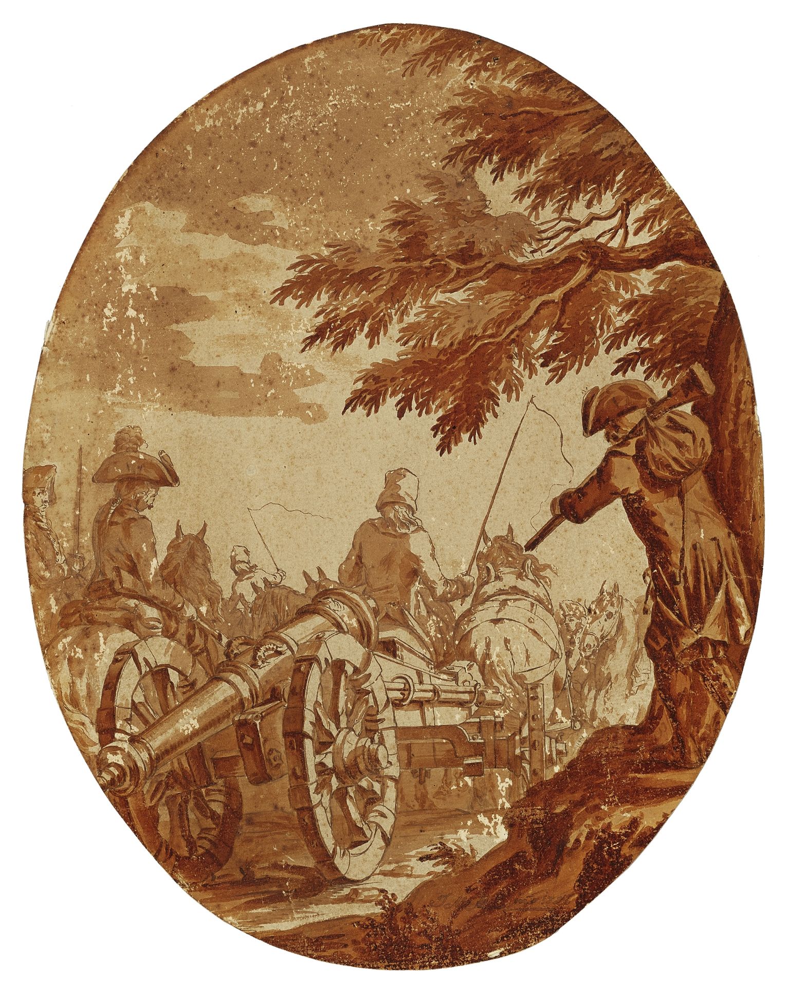 Johann Georg Winter, Soldaten auf dem Weg zur Schlacht , Zwei Soldaten mit ihren Pferden