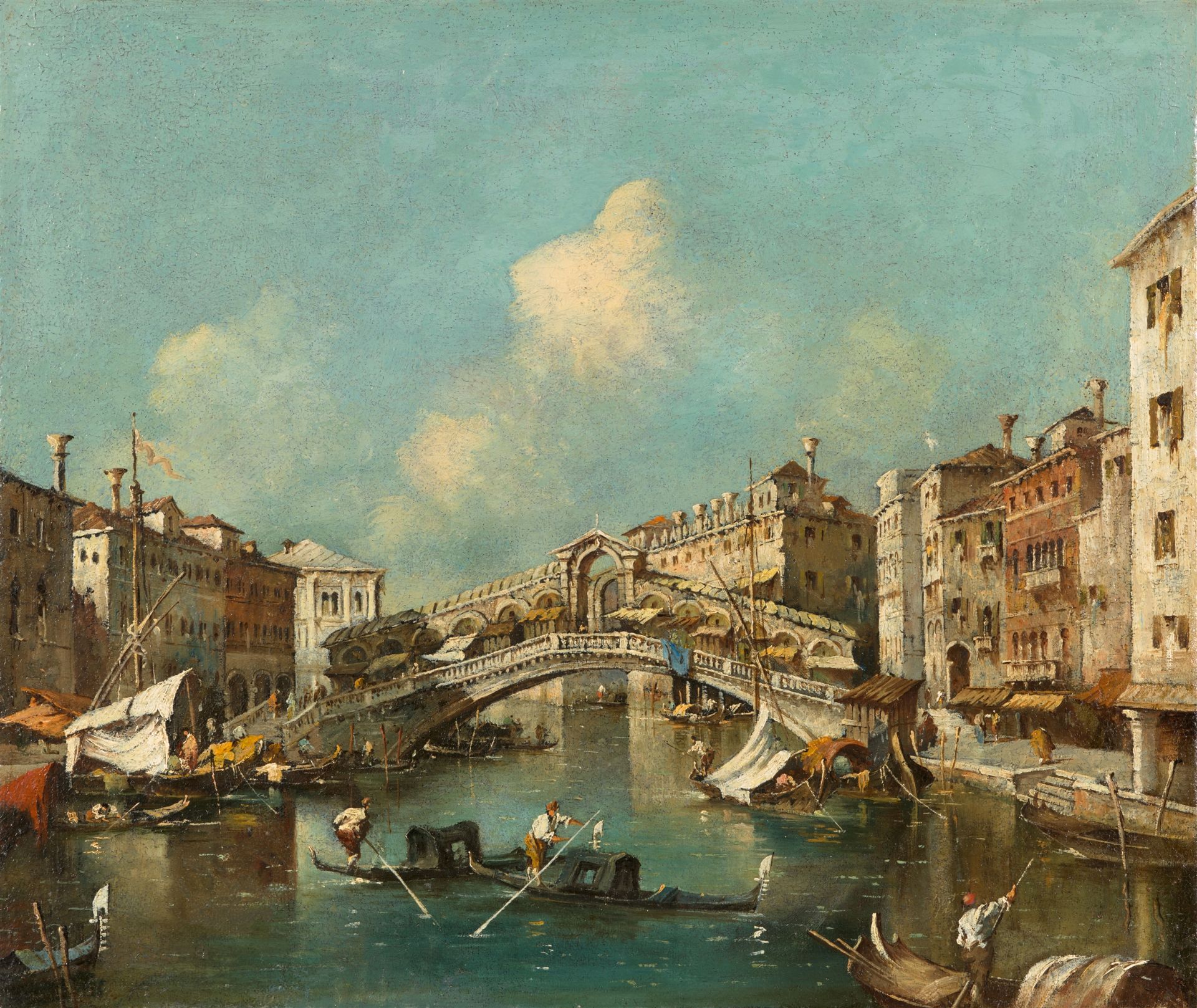 Giacomo Guardi, Umkreis, Der Canale Grande mit der Rialto Brücke