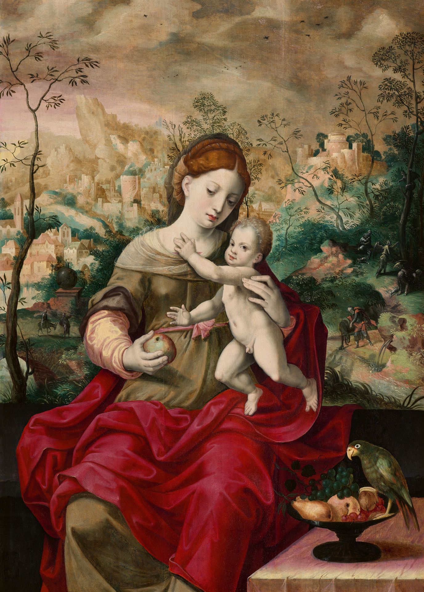 Master of the Prodigal Son, attributed to, The Virgin and Child in a Landscape with the Flight into 