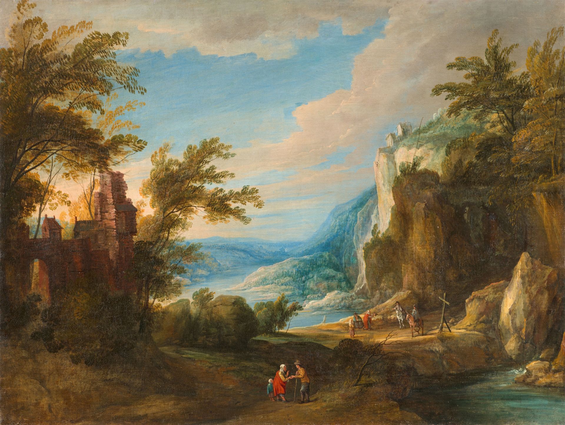 Philippe de Momper, Travellers in a Mountain Landscape