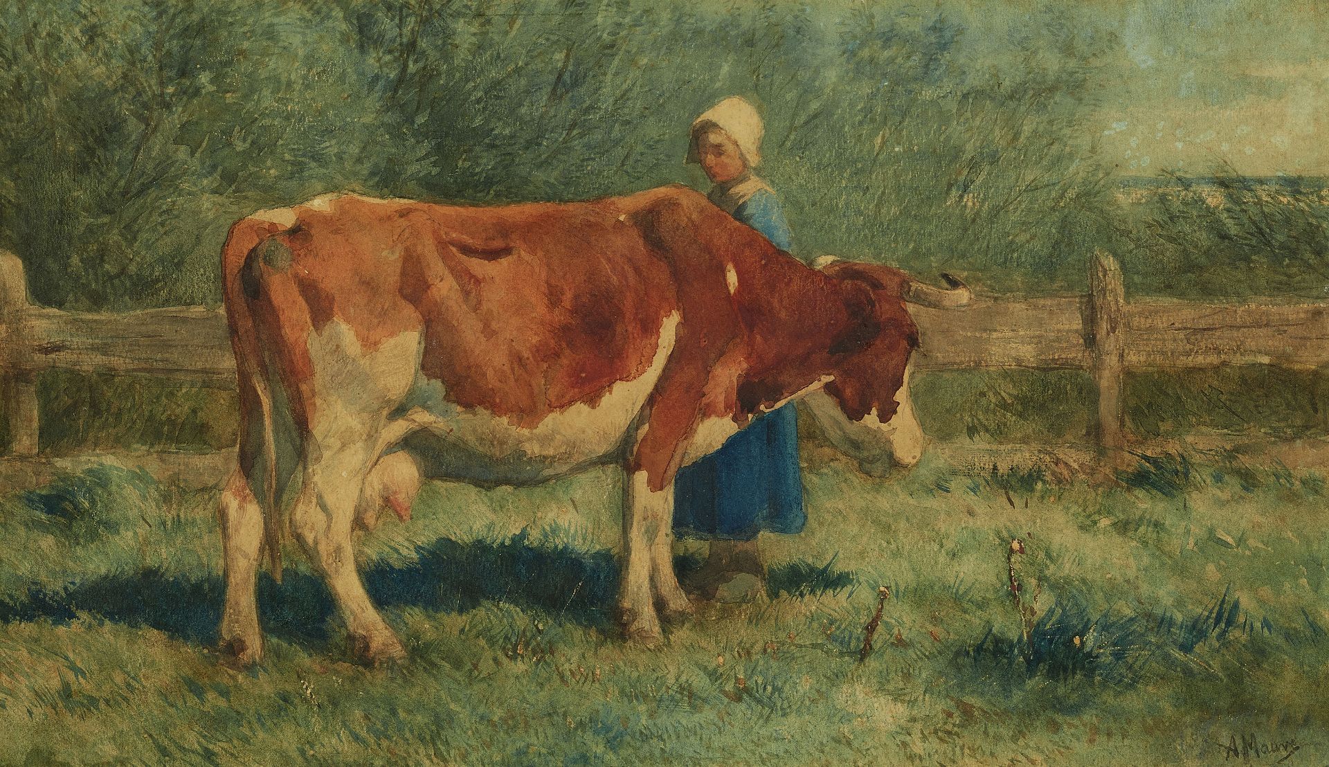 Anton Mauve, Bäuerin mit Kuh