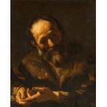 Italienischer Caravaggist Anfang 17. Jahrhundert, Bildnis eines Philosophen