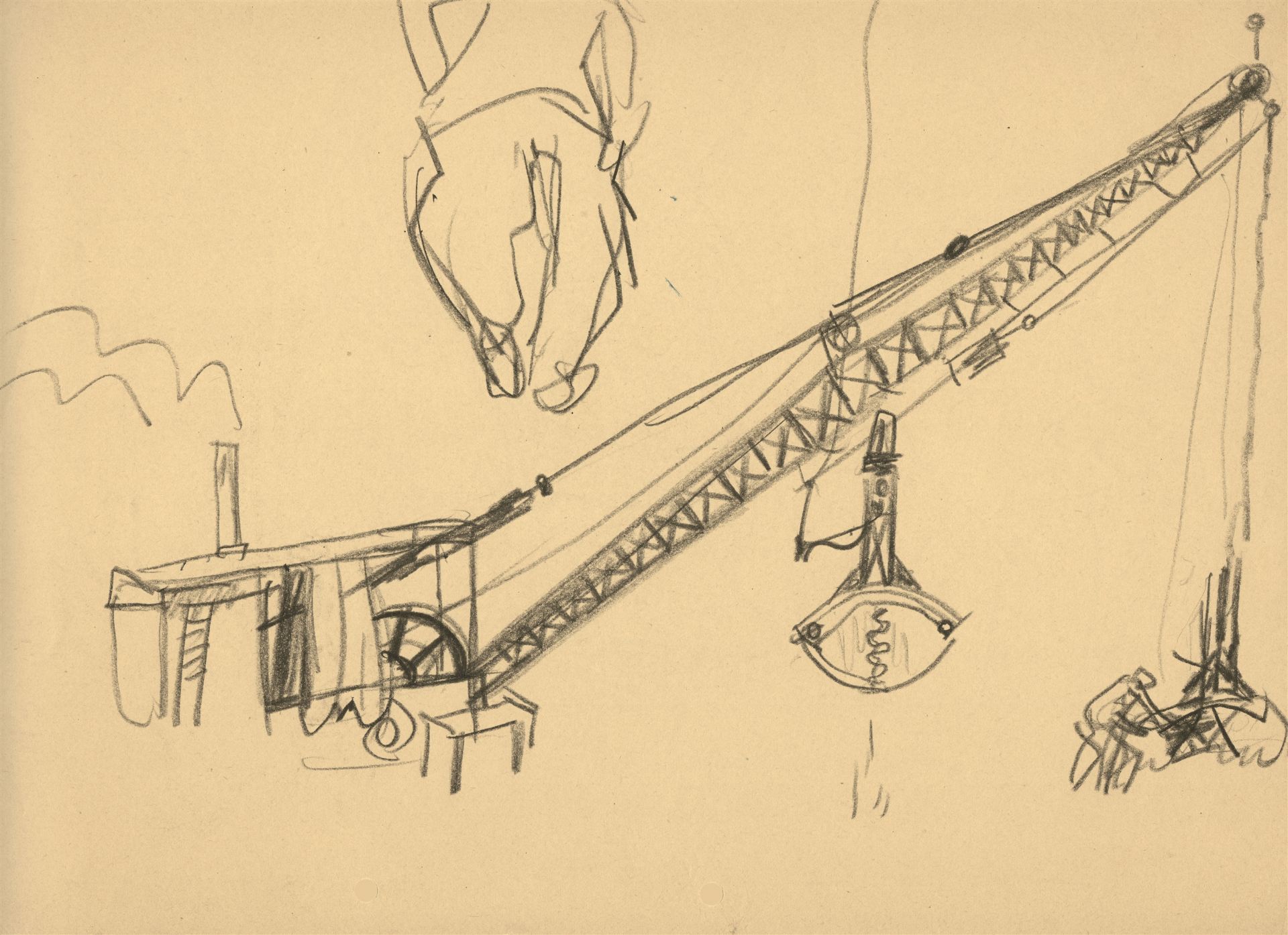 Lyonel Feininger, 4 doble-sided sketches for 'An der Seine, Paris' - Image 3 of 8